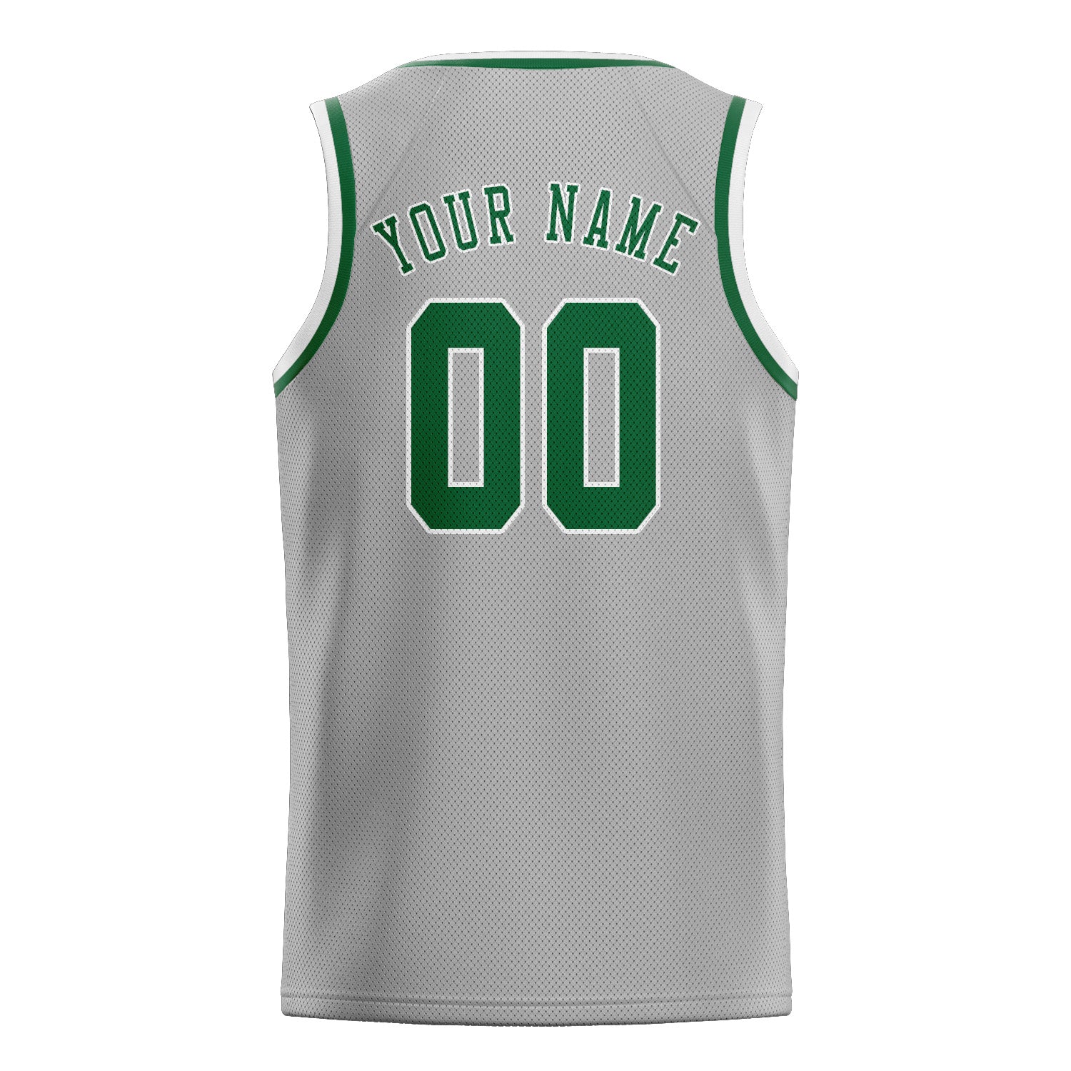 Benutzerdefiniertes Professionelles Grau Moosgrün Basketballtrikot