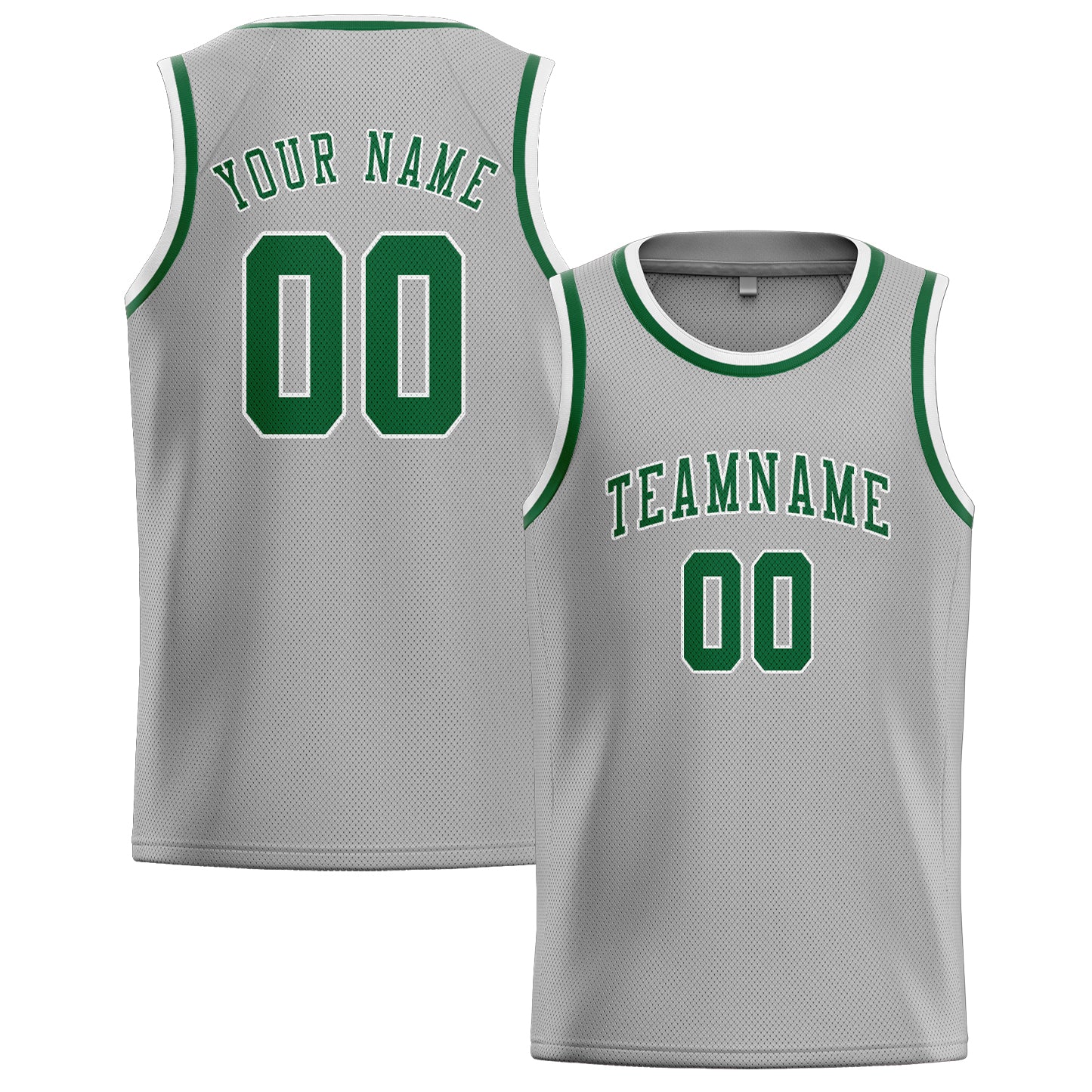 Benutzerdefiniertes Professionelles Grau Moosgrün Basketballtrikot
