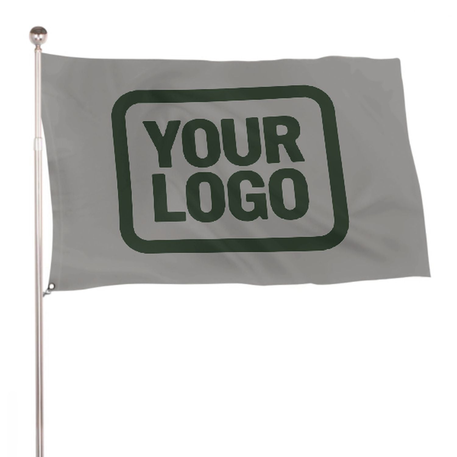Maßgeschneidertes Grau Tannengrün Flagge