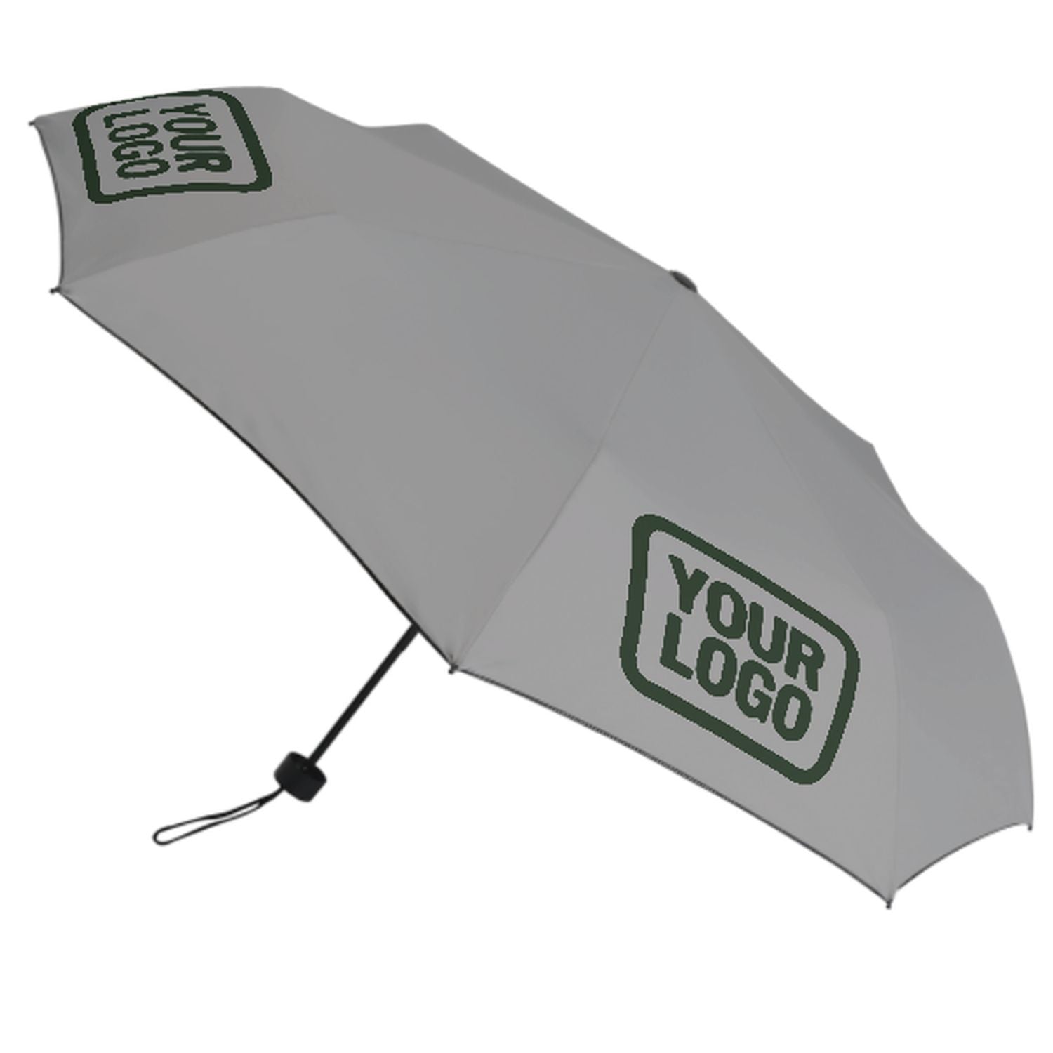 Maßgeschneidertes Grau Tannengrün Automatik-Regenschirm