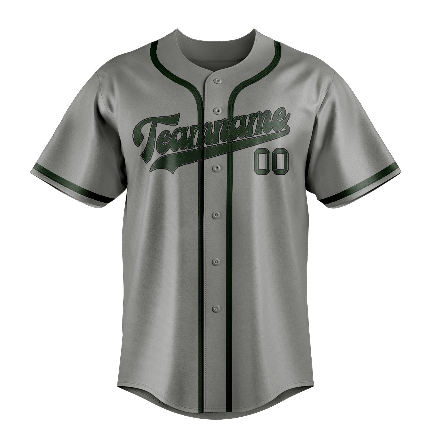 Benutzerdefiniertes Professionelles Grau Tannengrün Baseballtrikot