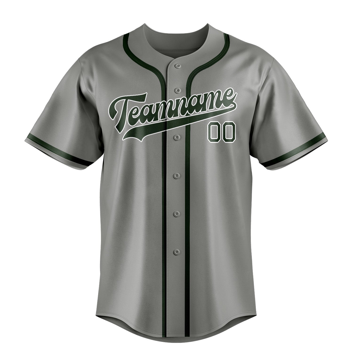 Benutzerdefiniertes Professionelles Grau Tannengrün Baseballtrikot