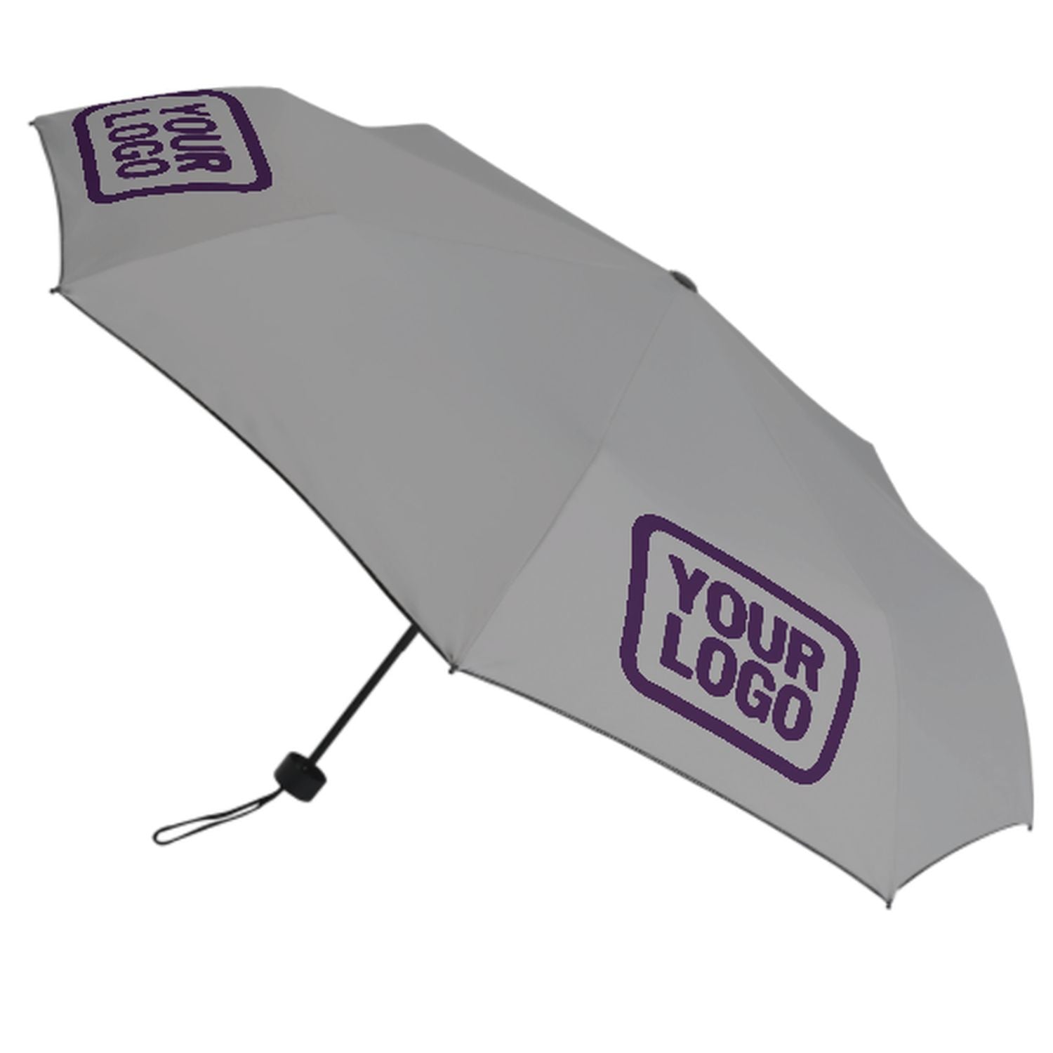 Maßgeschneidertes Grau Lila Automatik-Regenschirm