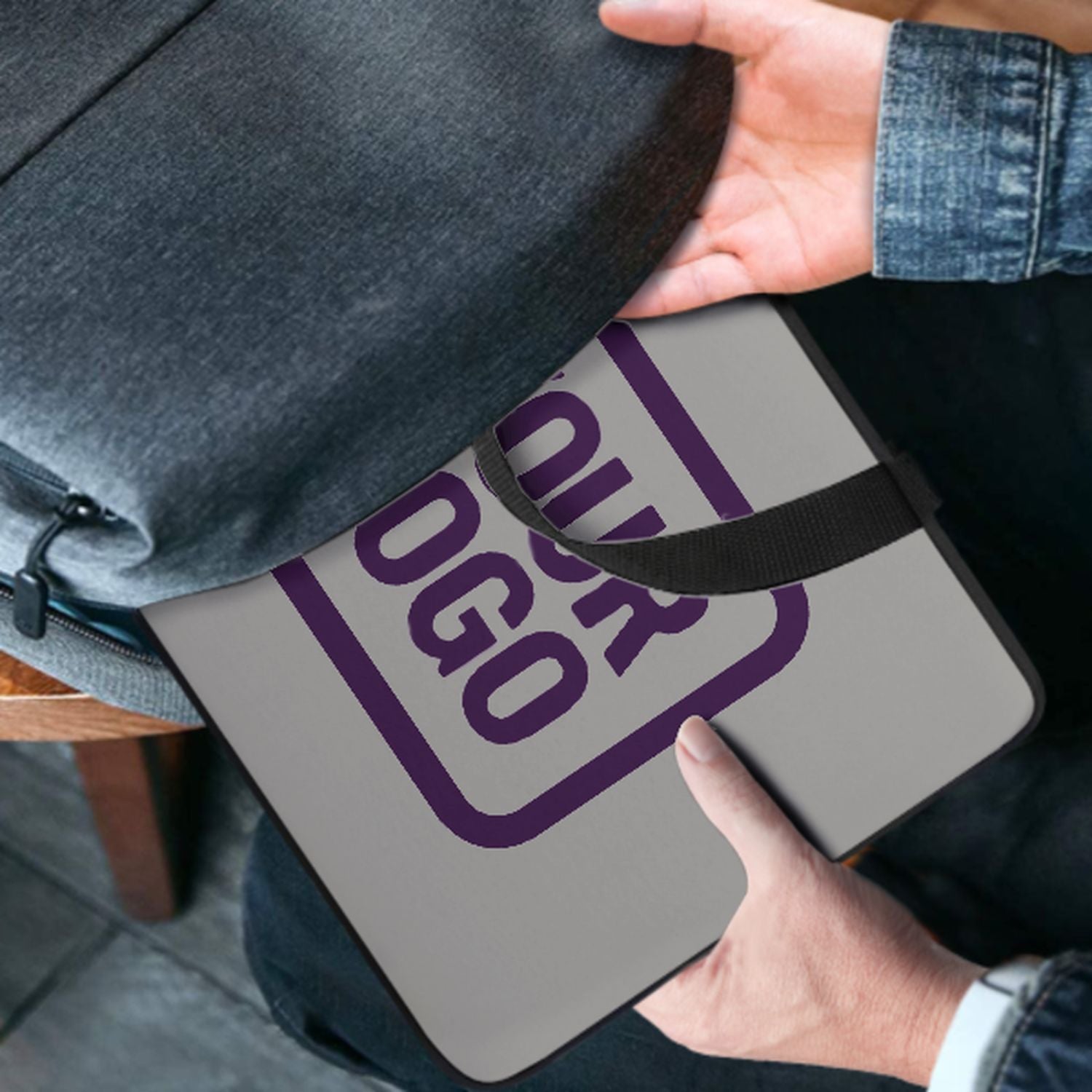 Maßgeschneidertes Grau Purple Laptop Tasche