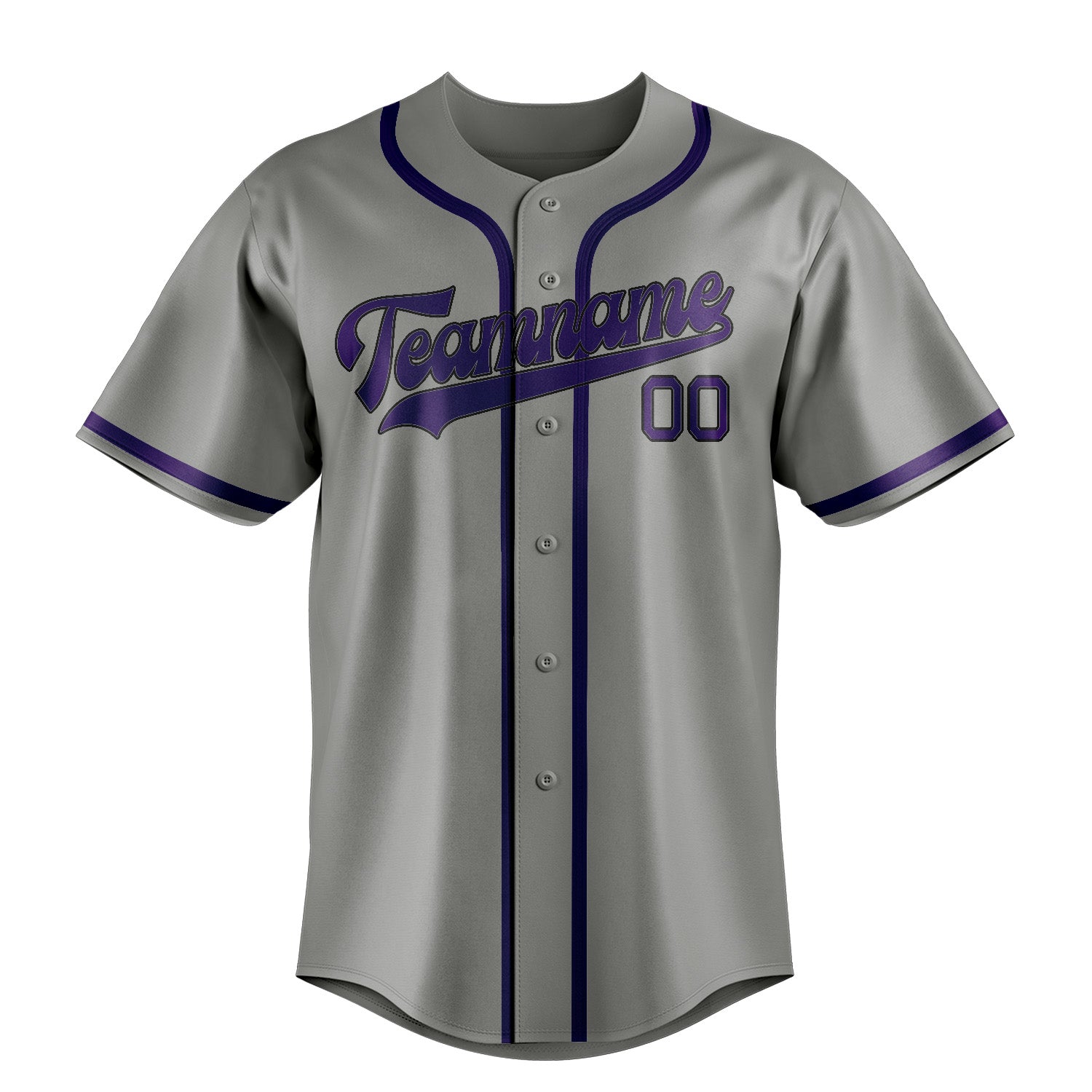 Benutzerdefiniertes Professionelles Grau Lila Baseballtrikot
