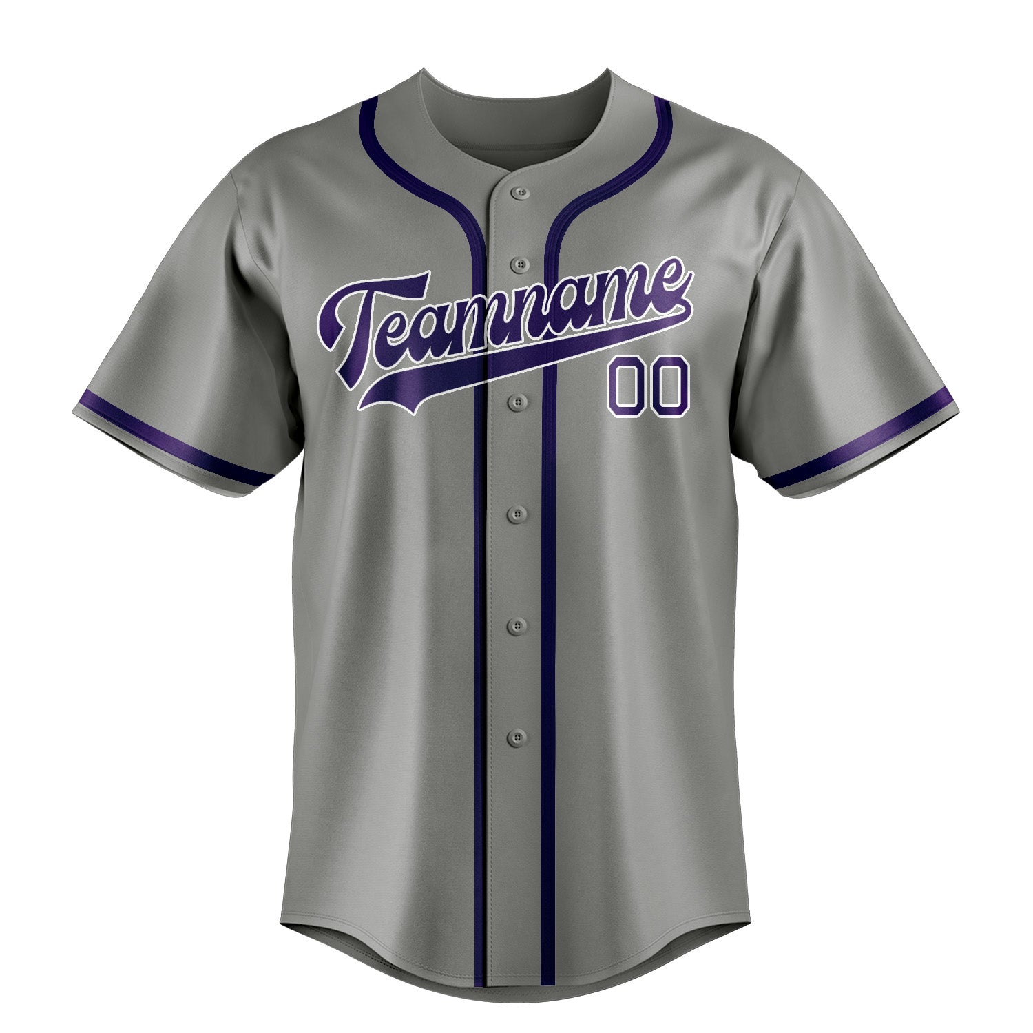 Benutzerdefiniertes Professionelles Grau Lila Baseballtrikot