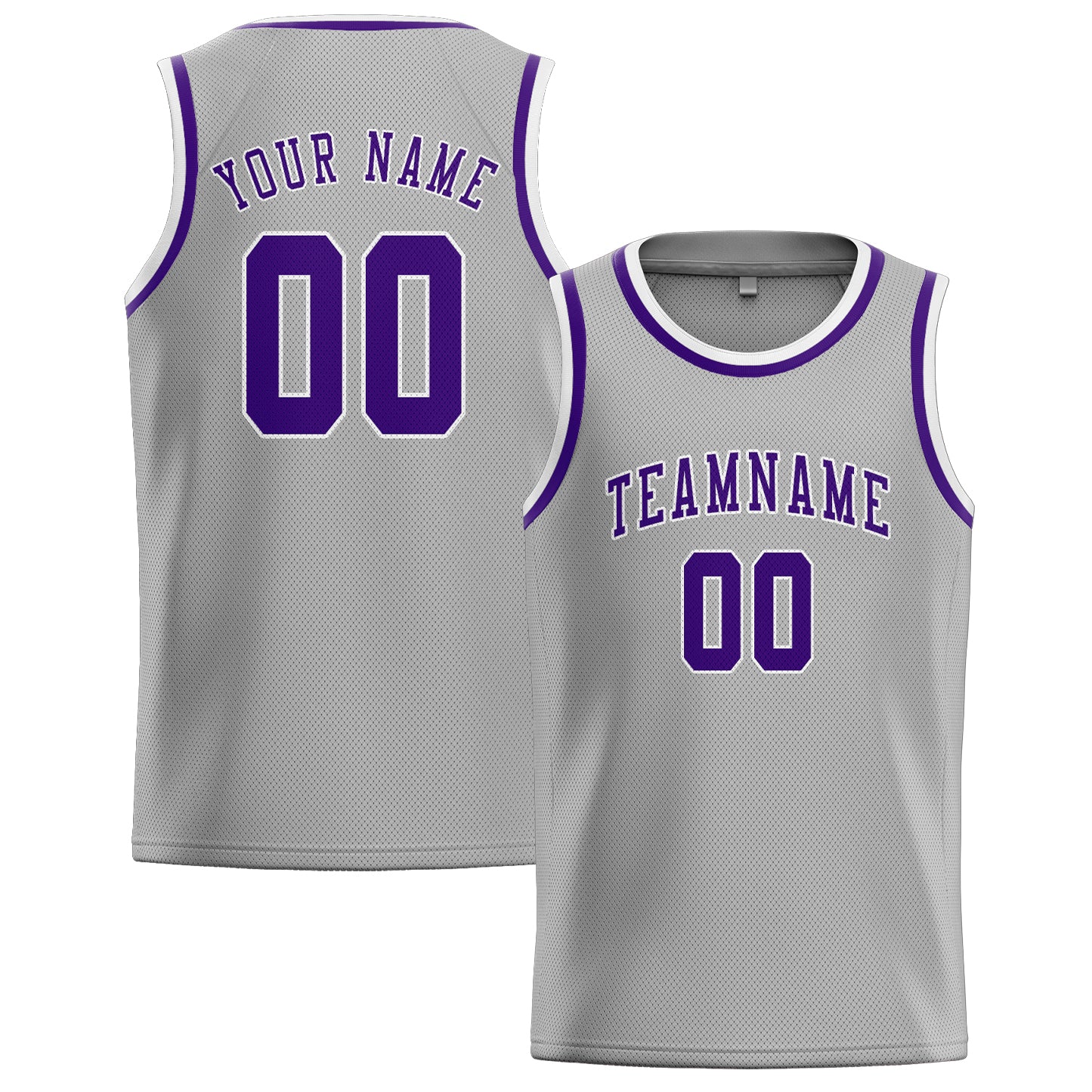 Benutzerdefiniertes Professionelles Grau Lila Basketballtrikot