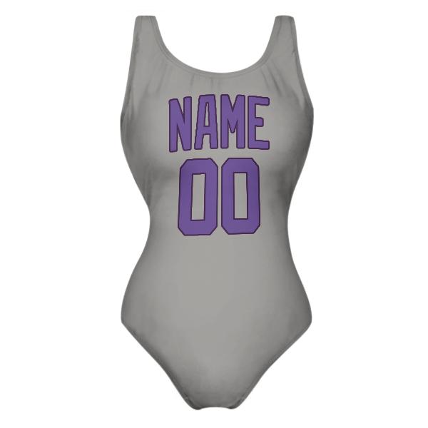 Maillot de bain gris lavande sur mesure