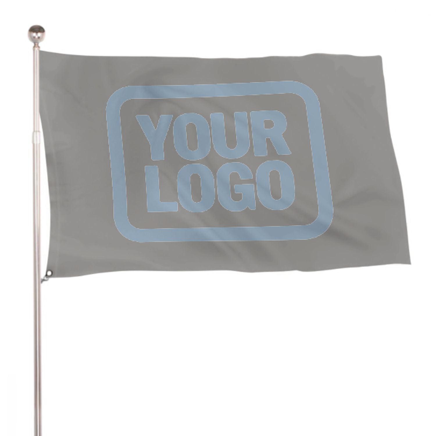 Maßgeschneidertes Grau Hellblau Flagge