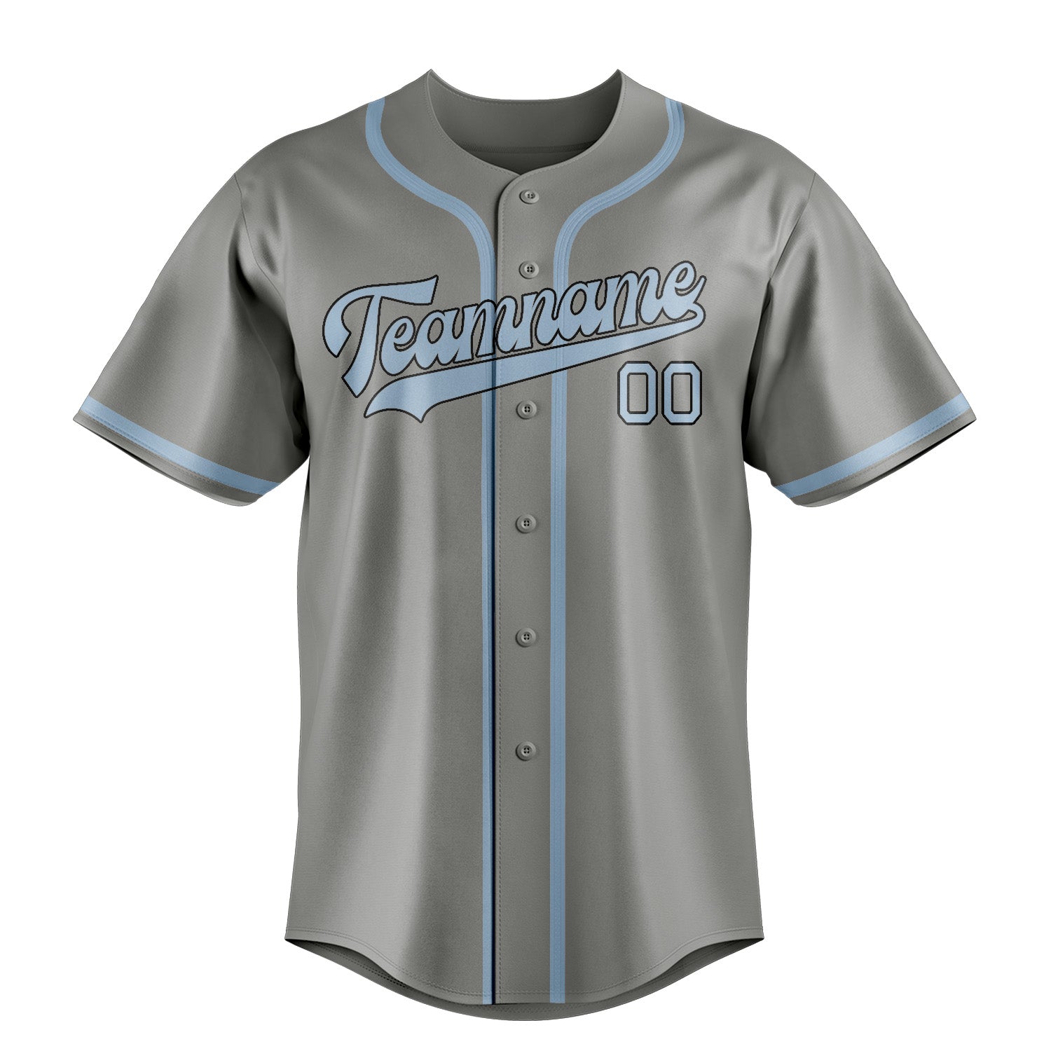 Benutzerdefiniertes Professionelles Grau Hellblau Baseballtrikot