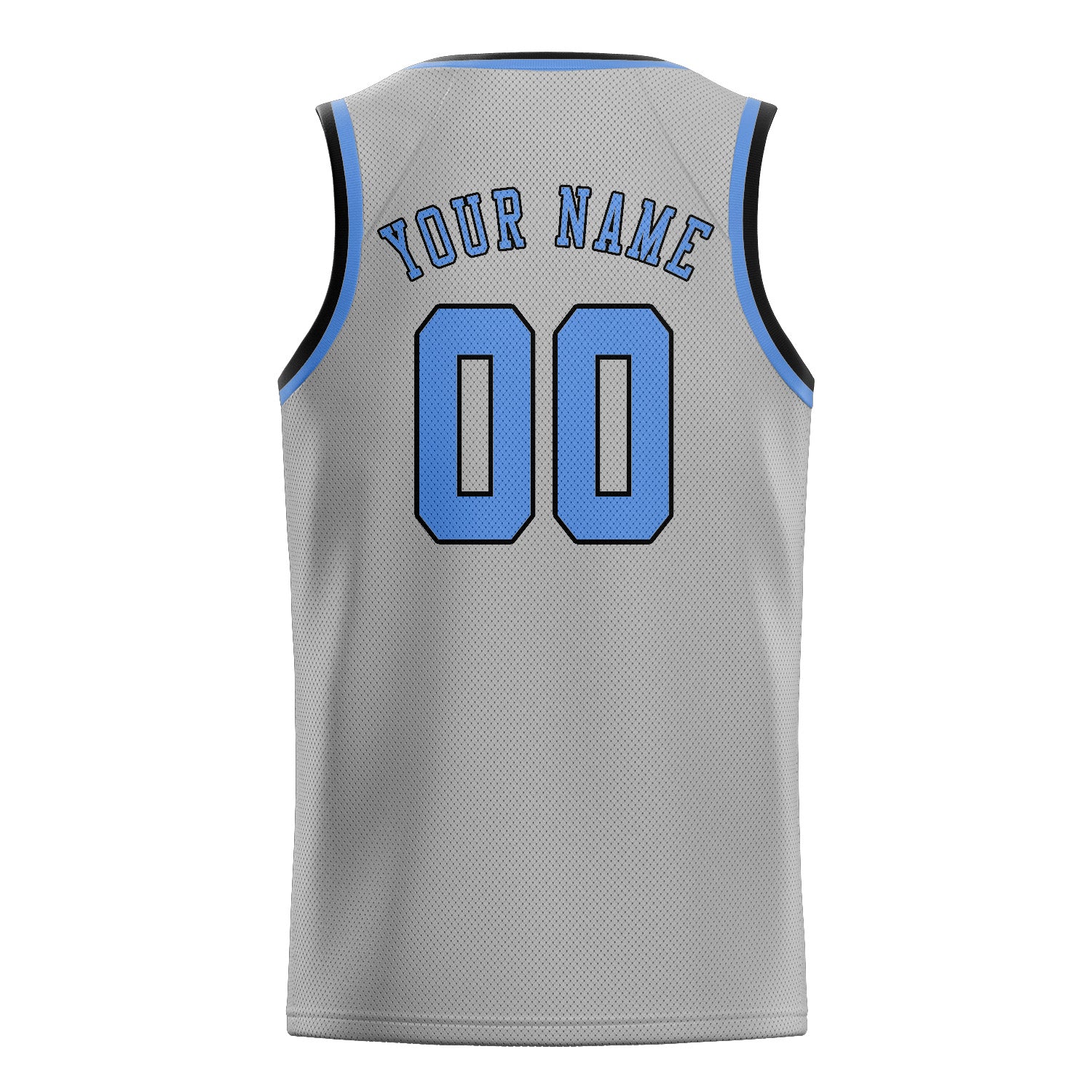 Benutzerdefiniertes Professionelles Grau Hellblau Basketballtrikot