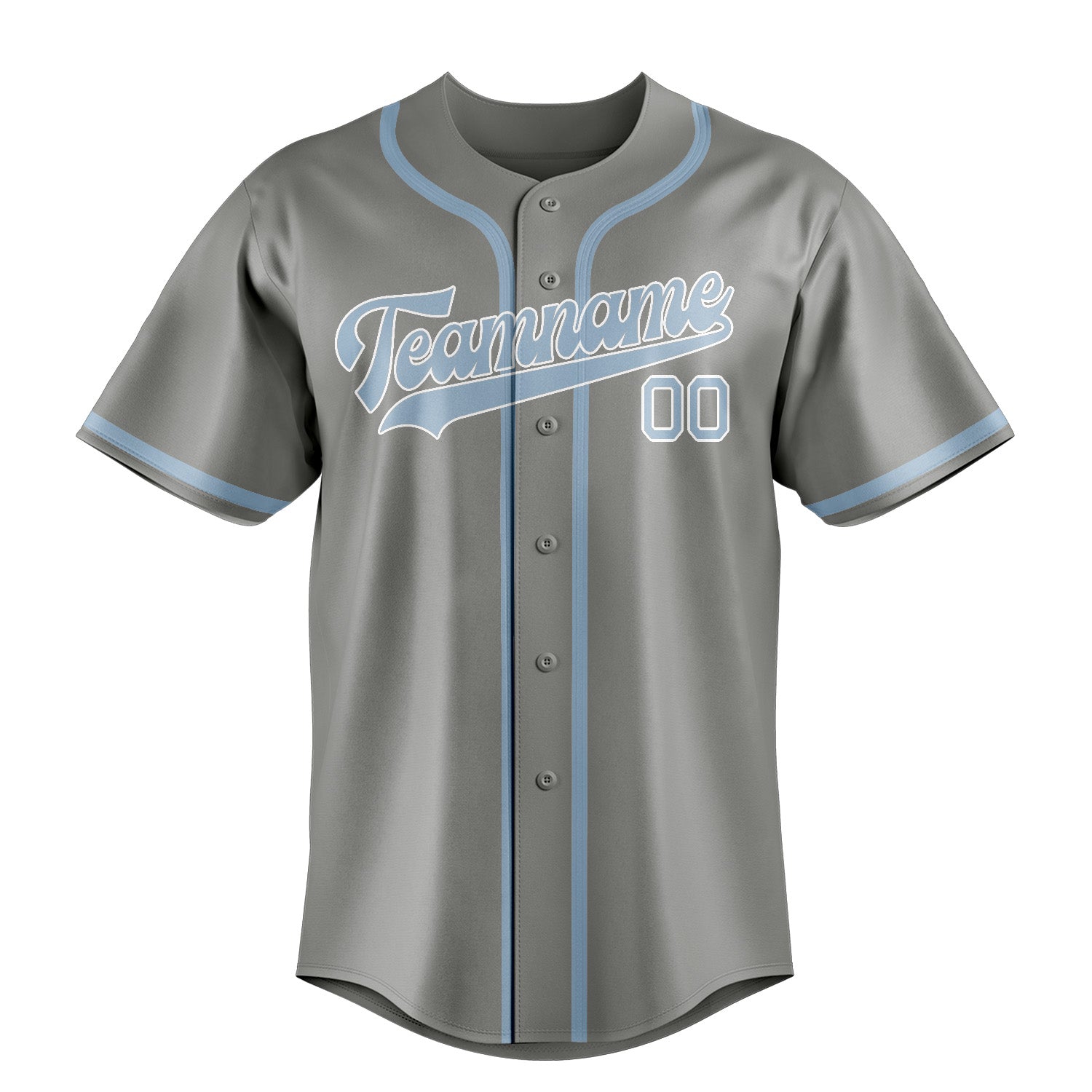 Benutzerdefiniertes Professionelles Grau Hellblau Baseballtrikot