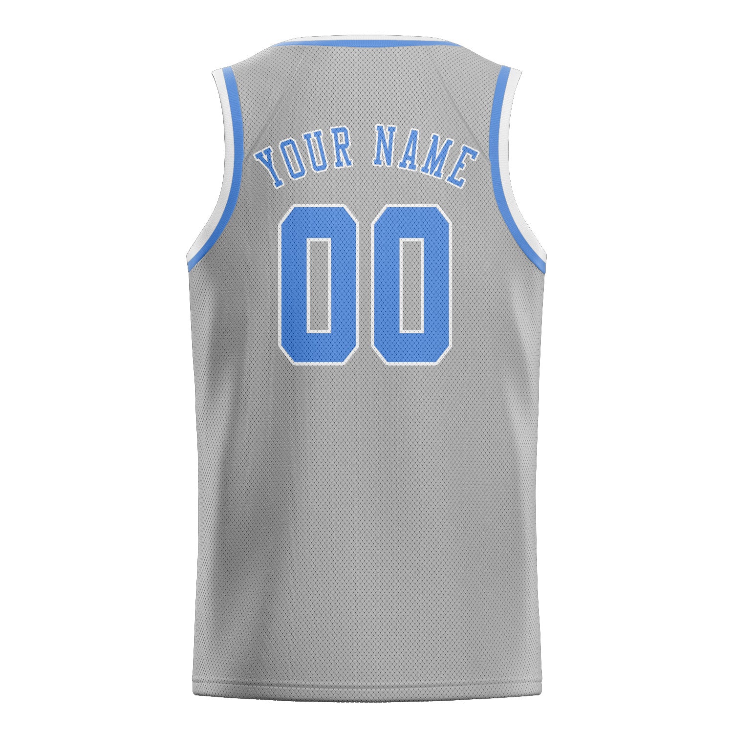 Benutzerdefiniertes Professionelles Grau Hellblau Basketballtrikot