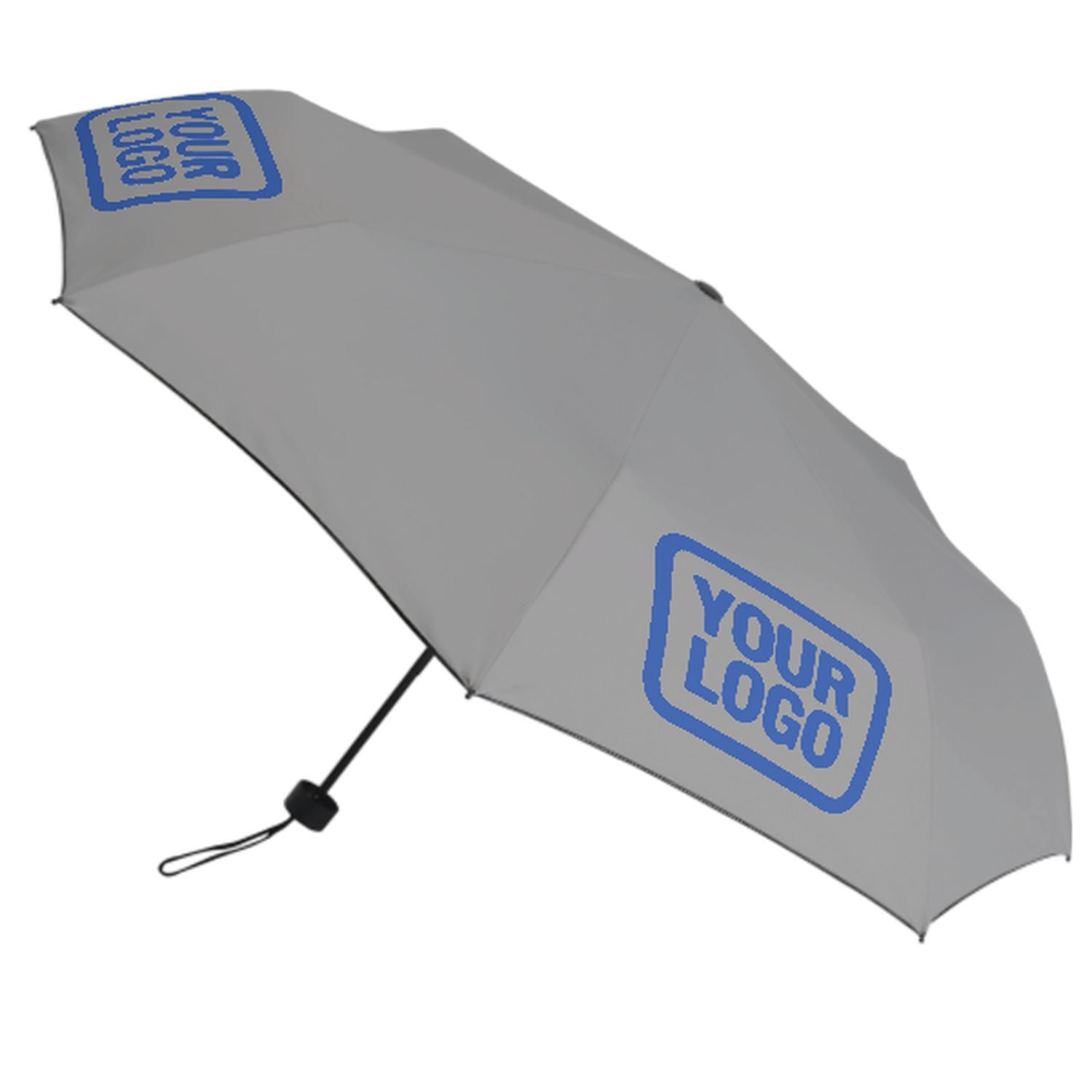 Maßgeschneidertes Grau Himmelblau Automatik-Regenschirm