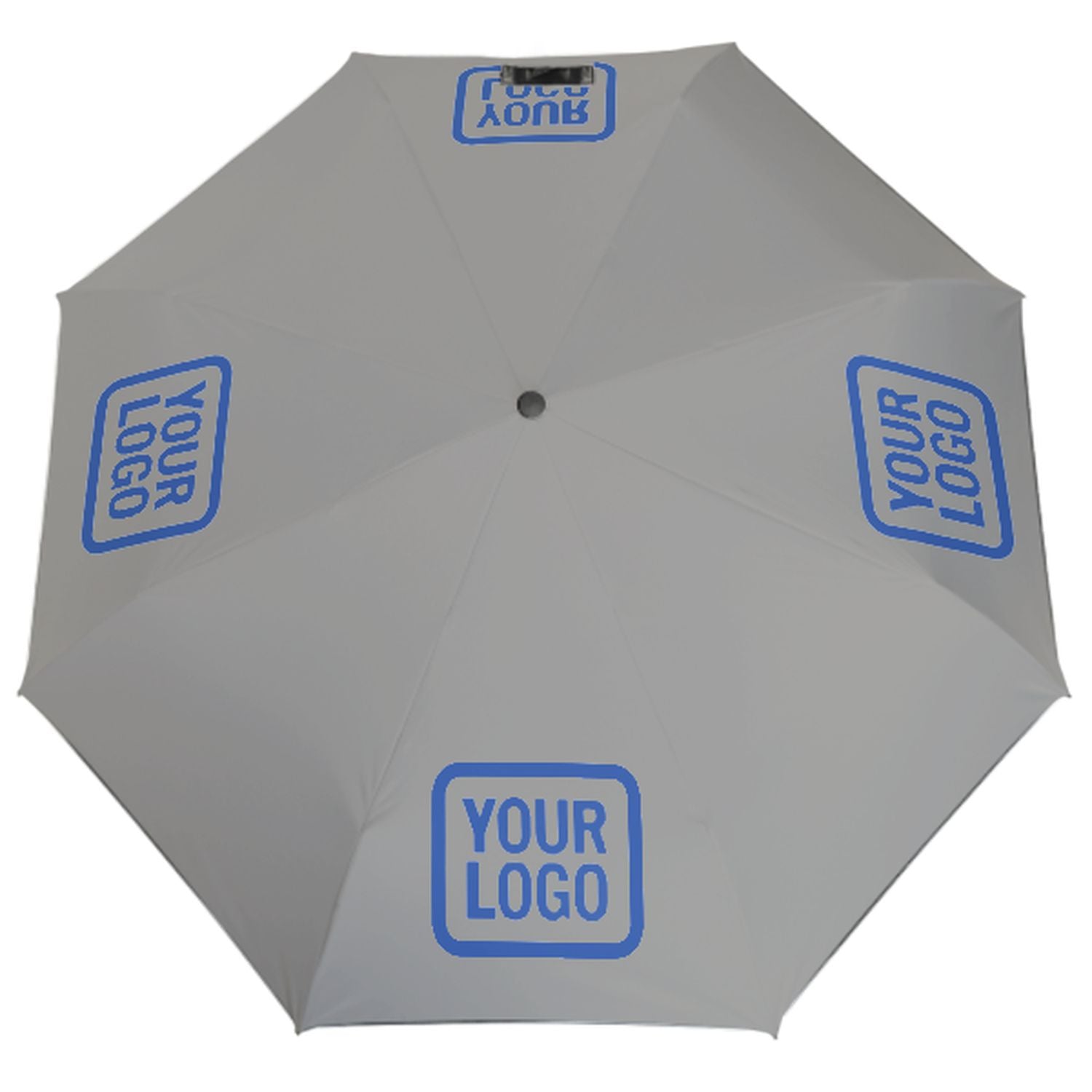 Maßgeschneidertes Grau Himmelblau Automatik-Regenschirm