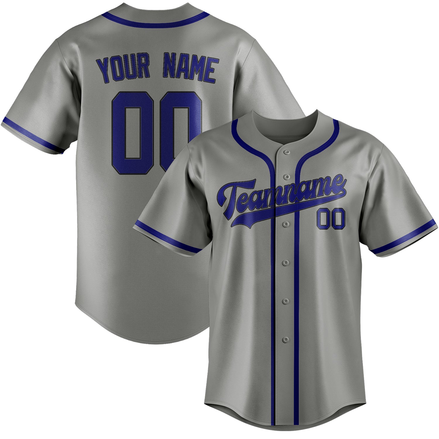 Benutzerdefiniertes Professionelles Grau Himmelblau Baseballtrikot