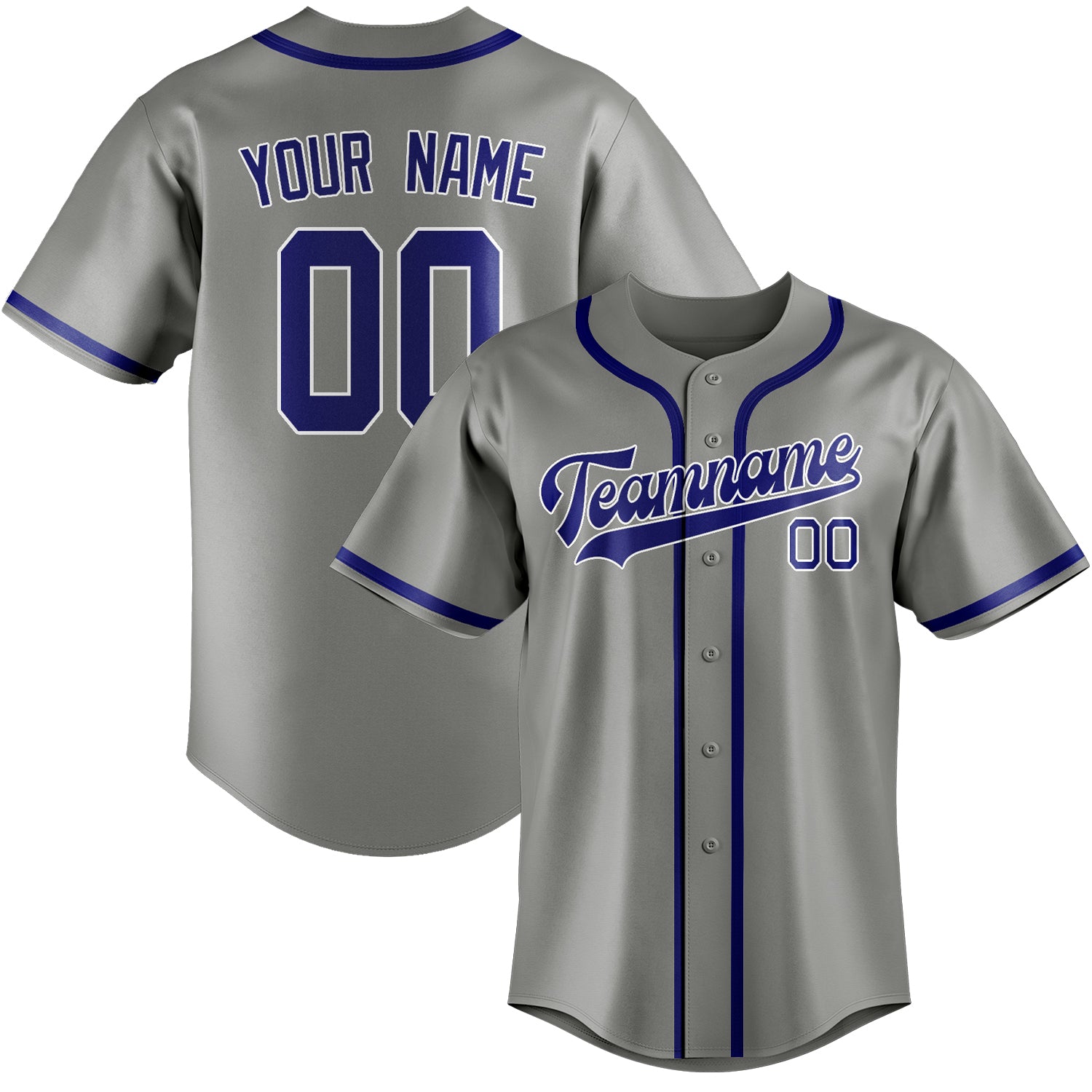 Benutzerdefiniertes Professionelles Grau Himmelblau Baseballtrikot