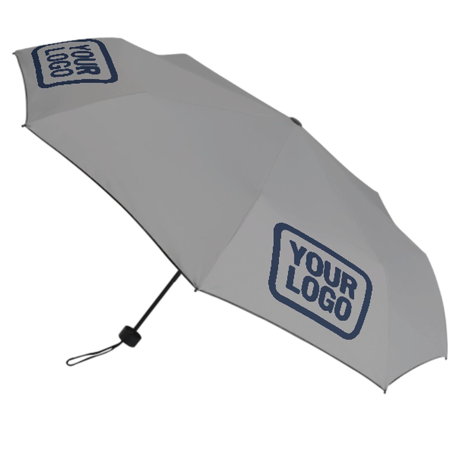 Maßgeschneidertes Grau Marineblau Automatik-Regenschirm