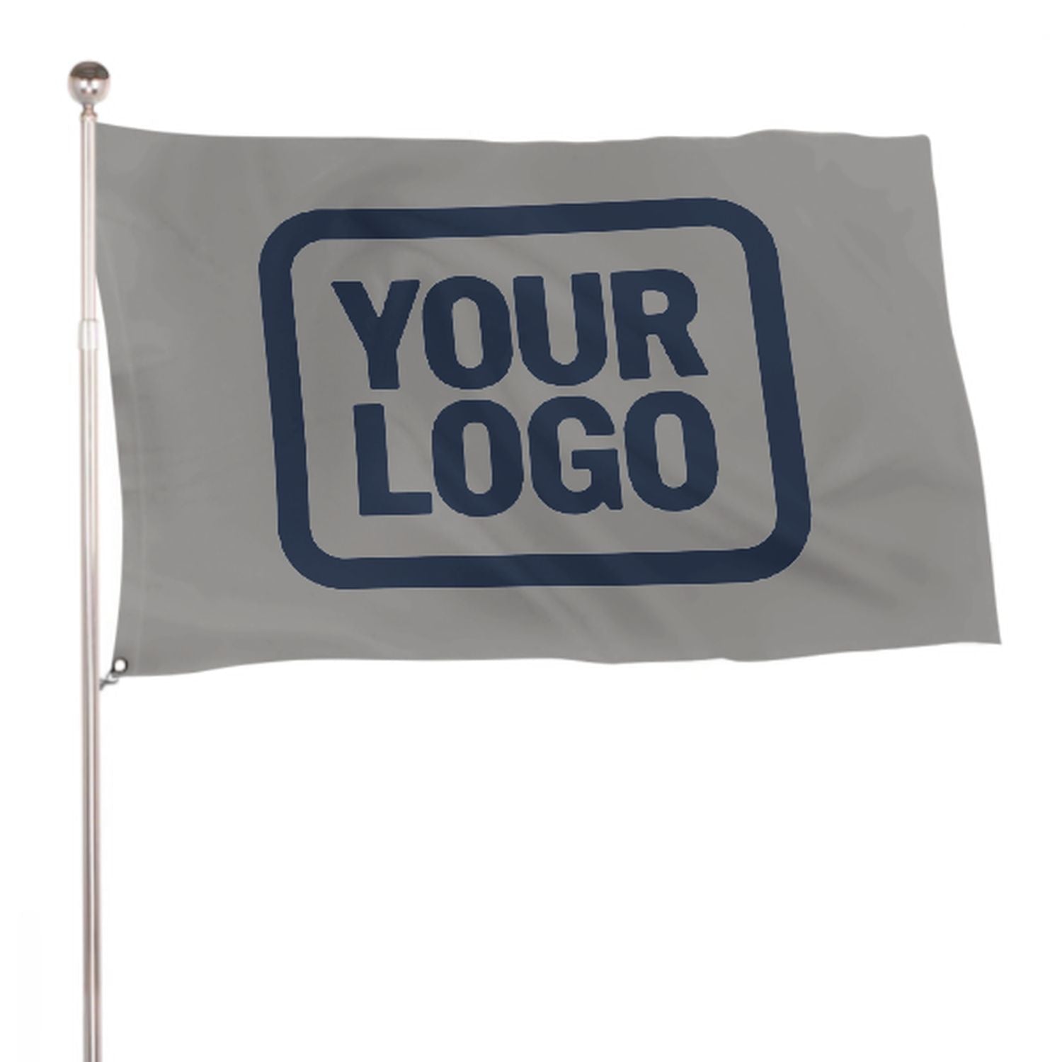 Maßgeschneidertes Grau Marineblau Flagge