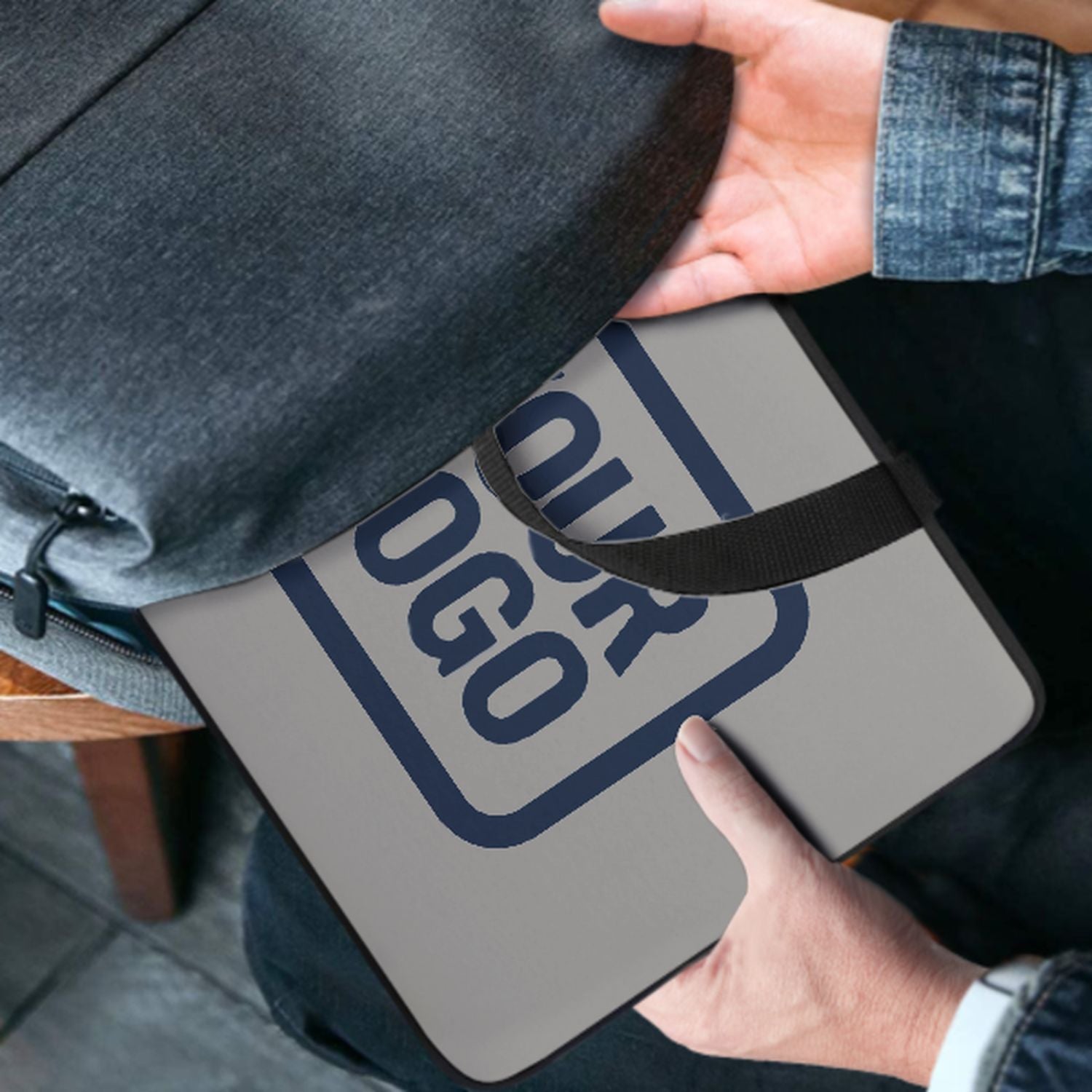 Maßgeschneidertes Grau Blue Laptop Tasche
