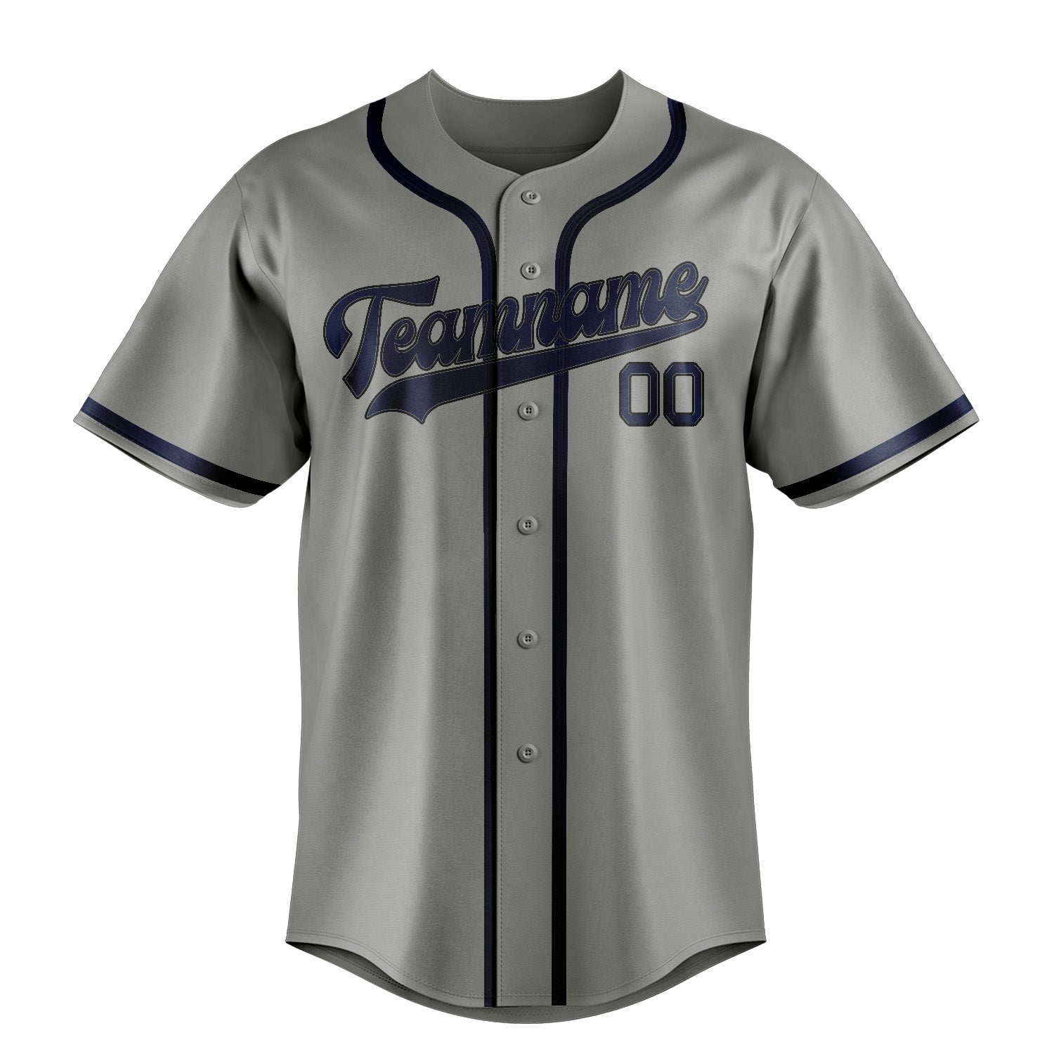 Benutzerdefiniertes Professionelles Grau Marineblau Baseballtrikot