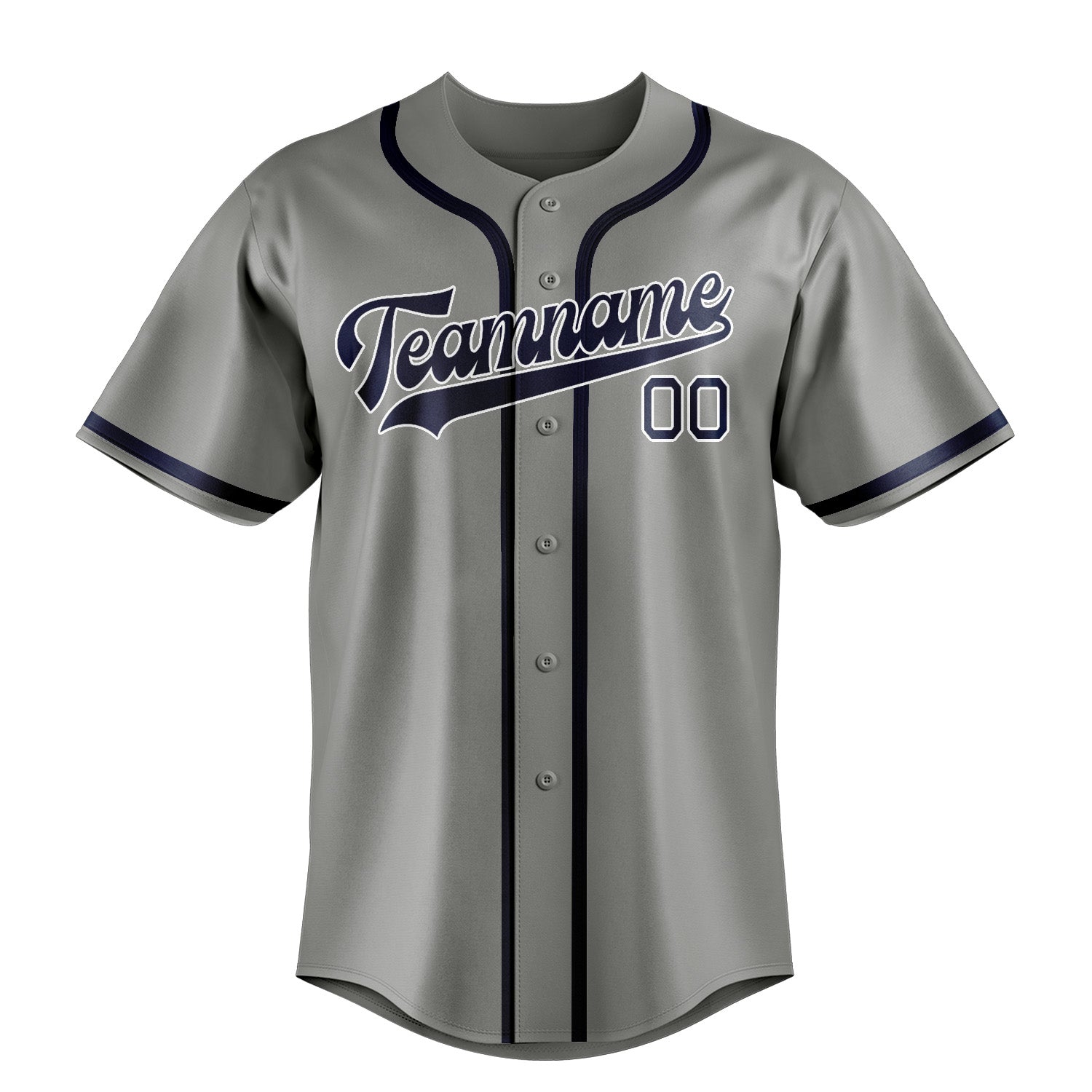 Benutzerdefiniertes Professionelles Grau Marineblau Baseballtrikot