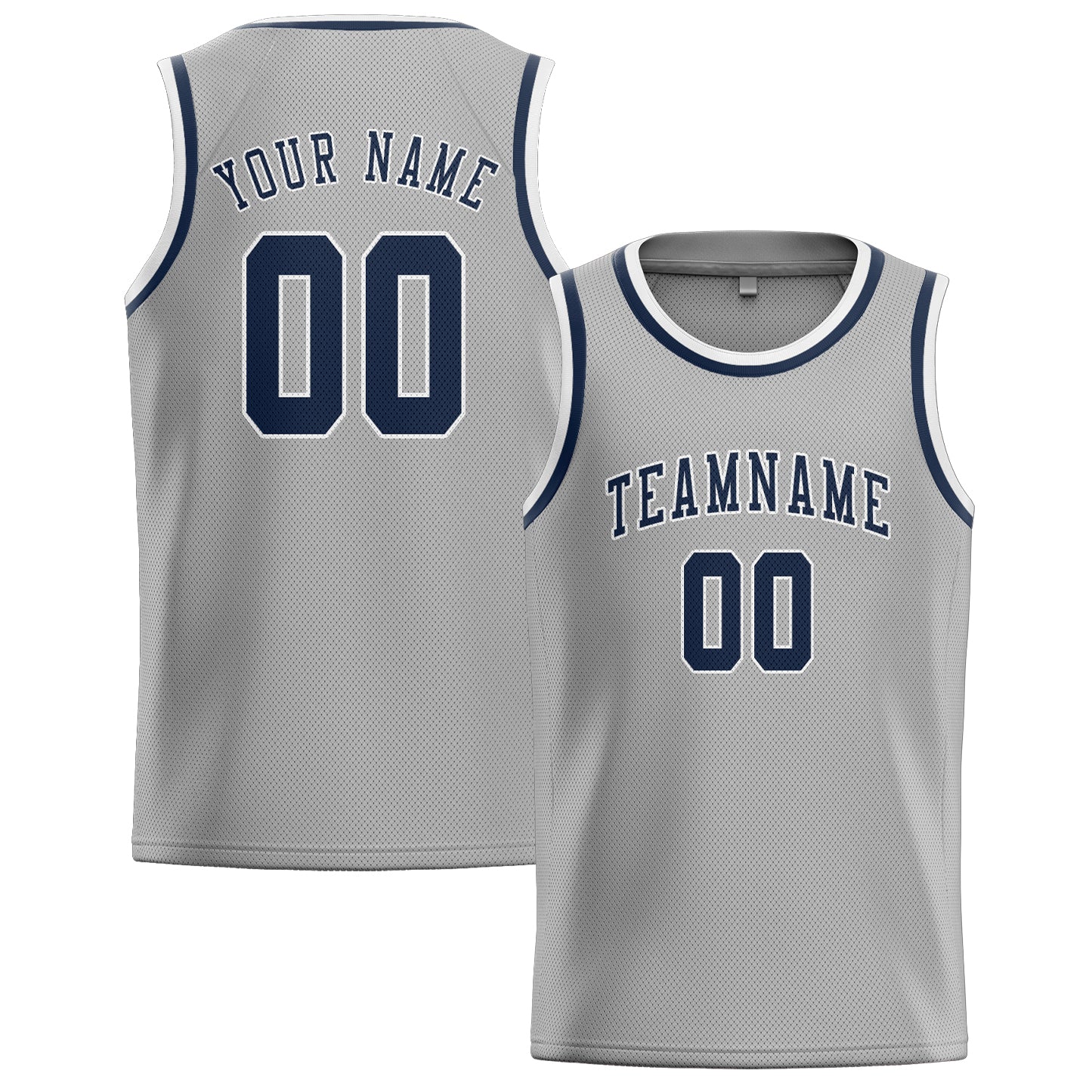 Benutzerdefiniertes Professionelles Grau Marineblau Basketballtrikot