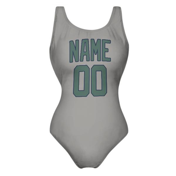 Maillot de bain gris sarcelle sur mesure