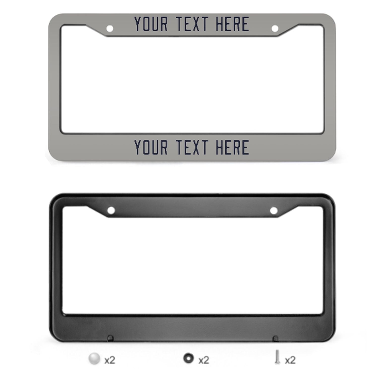 Cornice per targa personalizzata in acciaio grigio blu