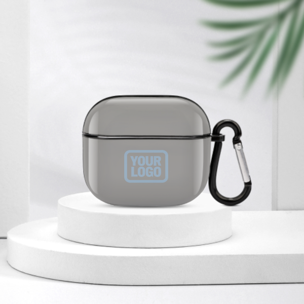 Maßgeschneidertes Grau Hellblau AirPods-Hülle (3. Generation)