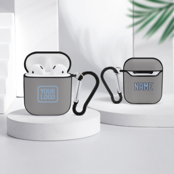 Maßgeschneidertes Grau Hellblau AirPods-Hülle