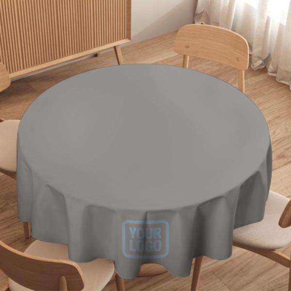 Maßgeschneidertes Grau Hellblau Runde Tischdecke
