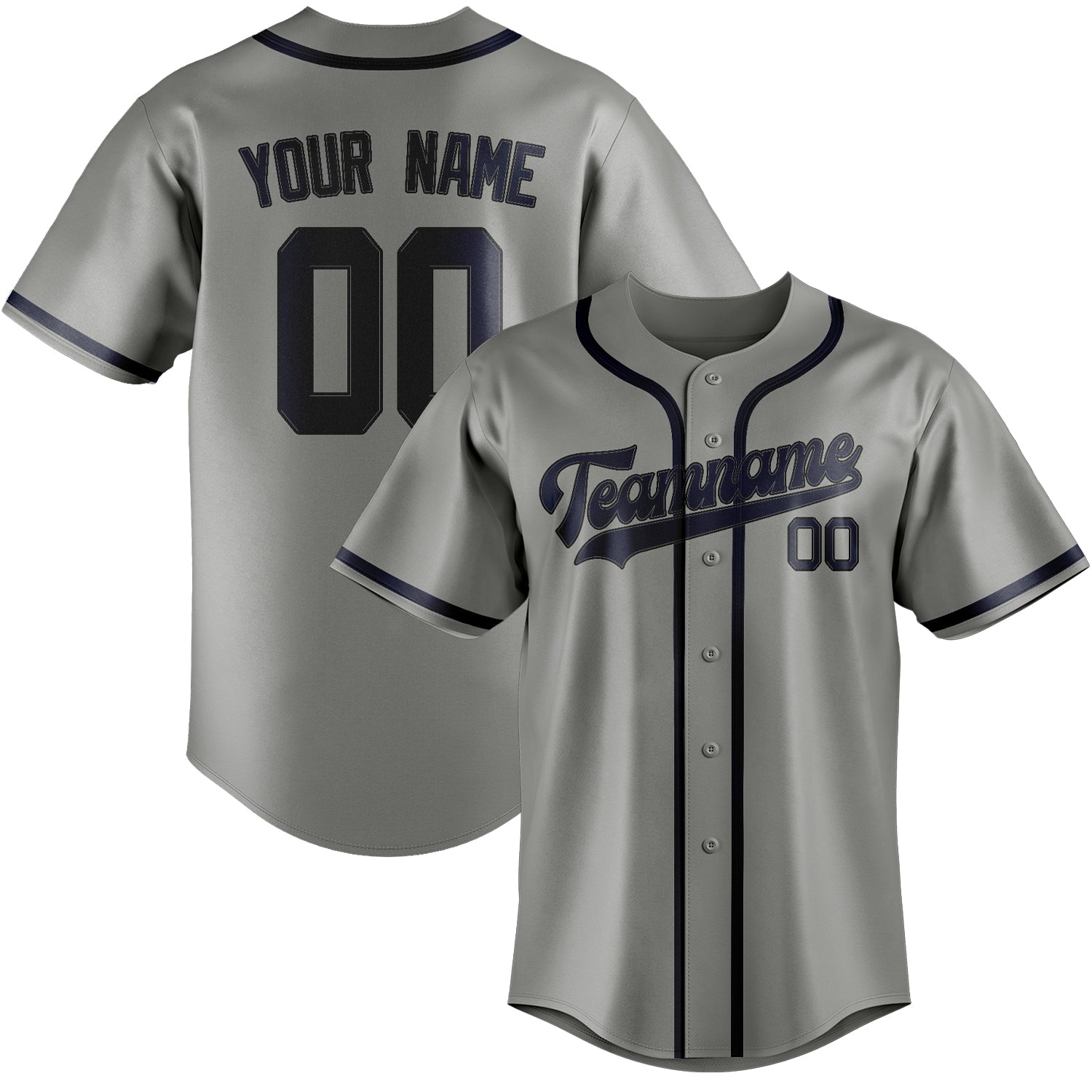 Benutzerdefiniertes Professionelles Grau Stahlblau Baseballtrikot