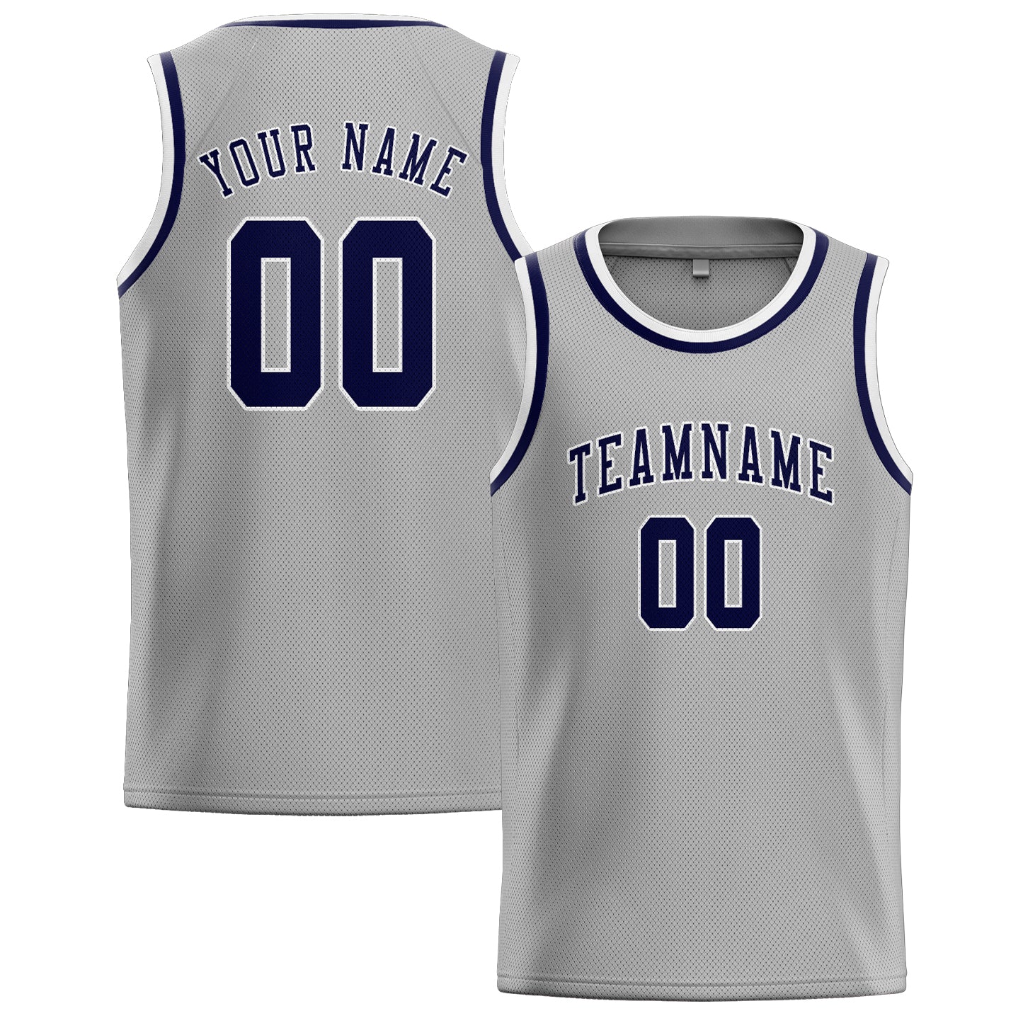 Benutzerdefiniertes Professionelles Grau Stahlblau Basketballtrikot