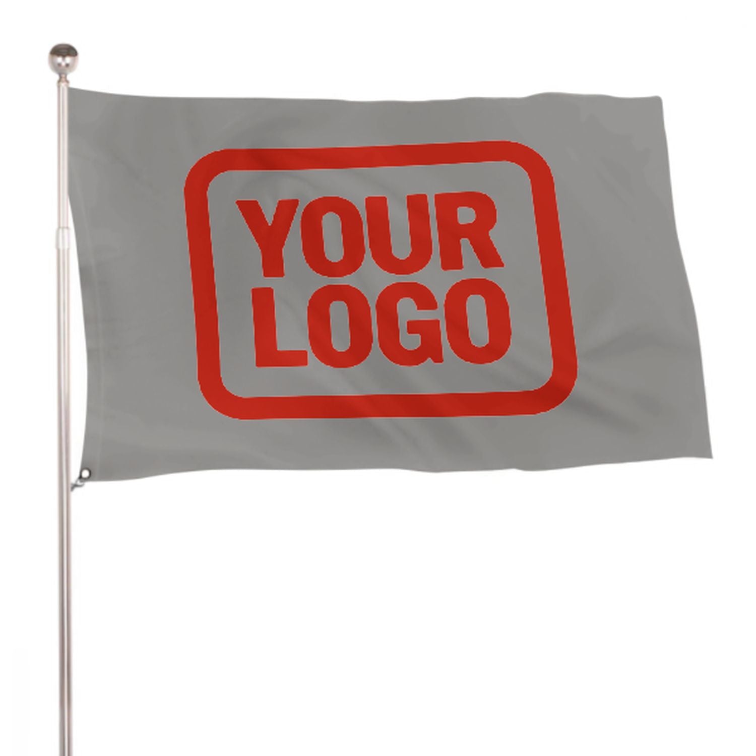 Maßgeschneidertes Grau Orangerot Flagge