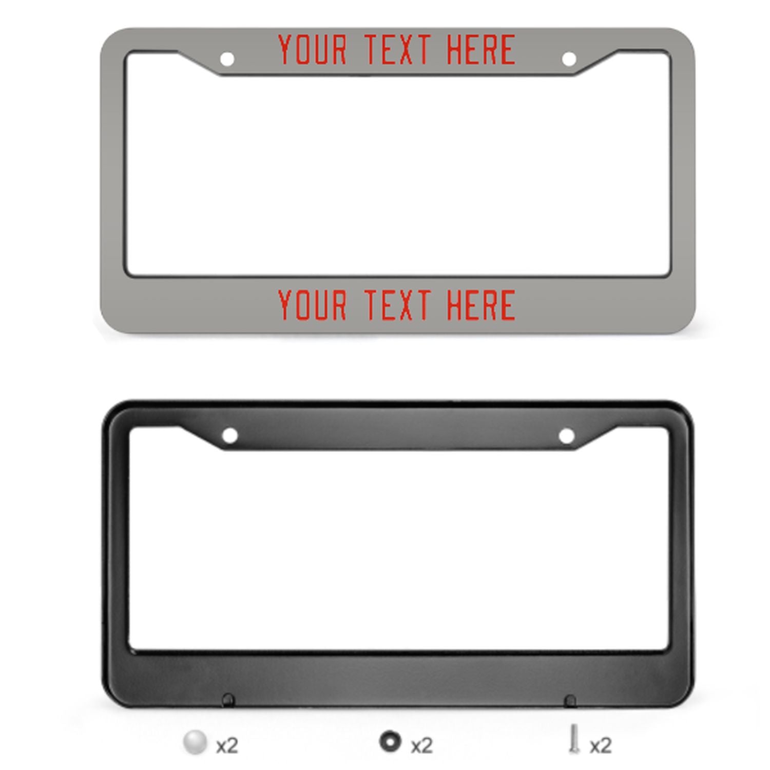 Cornice per targa personalizzata grigio-arancio-rossa
