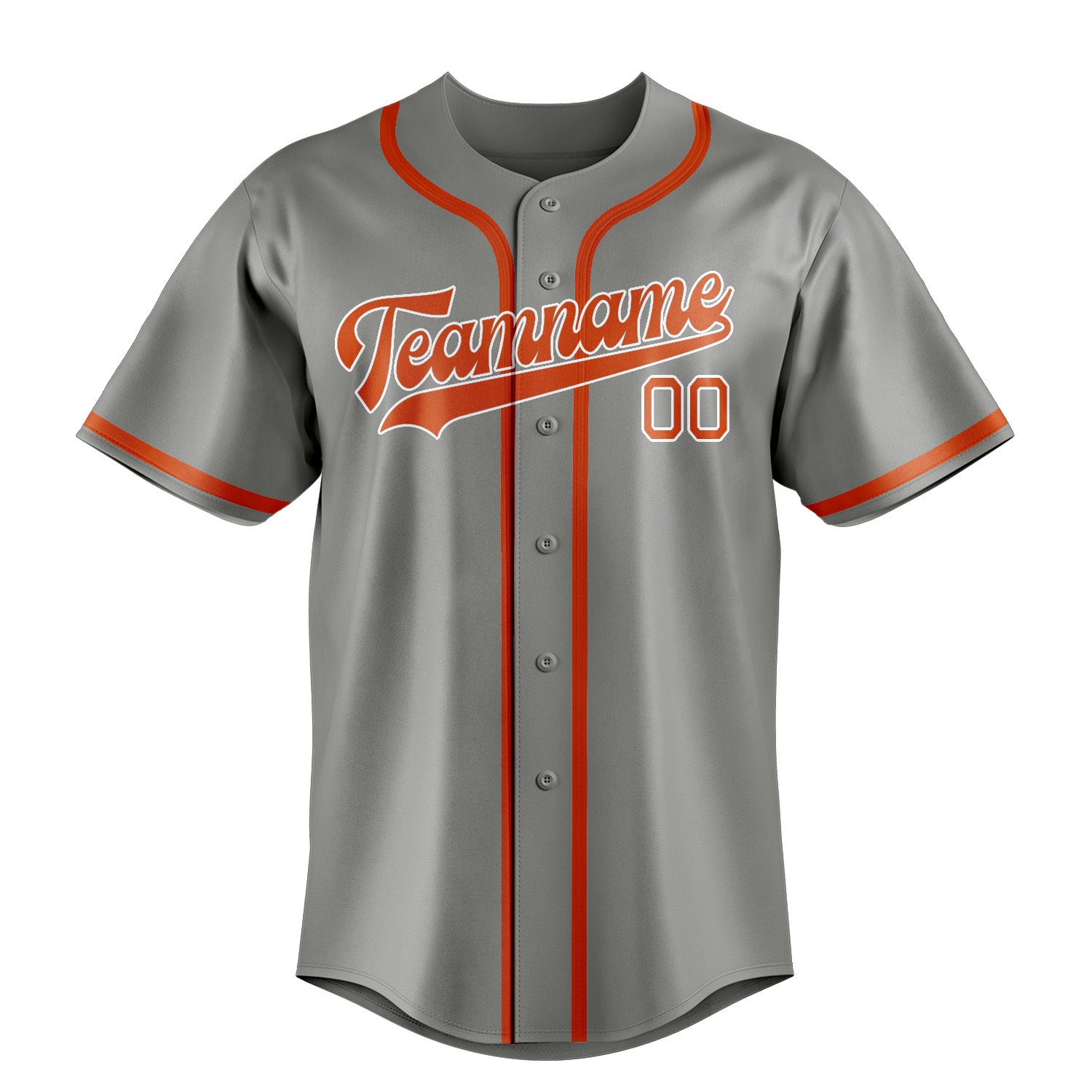 Benutzerdefiniertes Professionelles Grau Orangerot Baseballtrikot