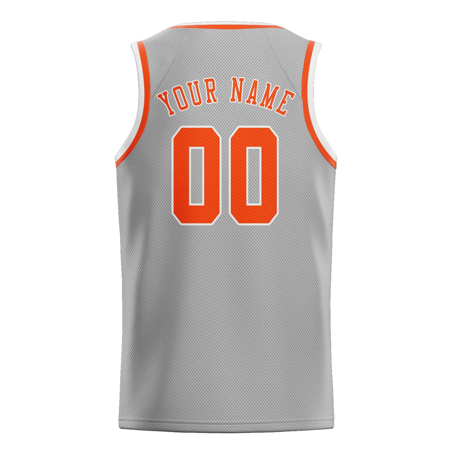 Benutzerdefiniertes Professionelles Grau Orangerot Basketballtrikot