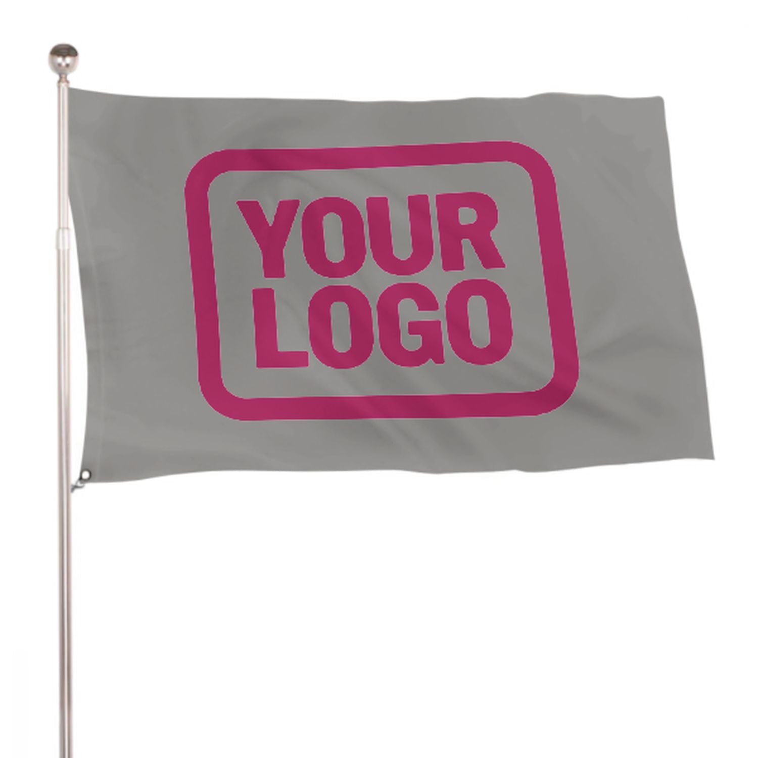 Maßgeschneidertes Grau Rosarot Flagge