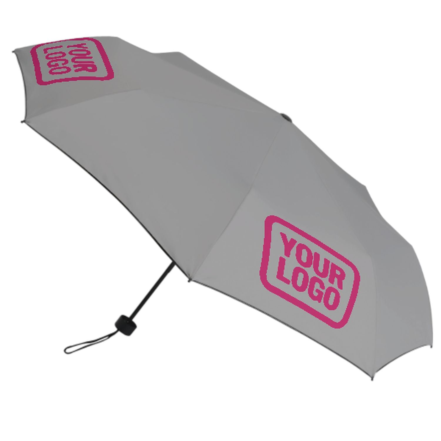 Maßgeschneidertes Grau Rosarot Automatik-Regenschirm