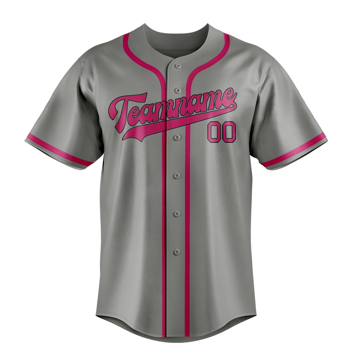 Benutzerdefiniertes Professionelles Grau Rosarot Baseballtrikot