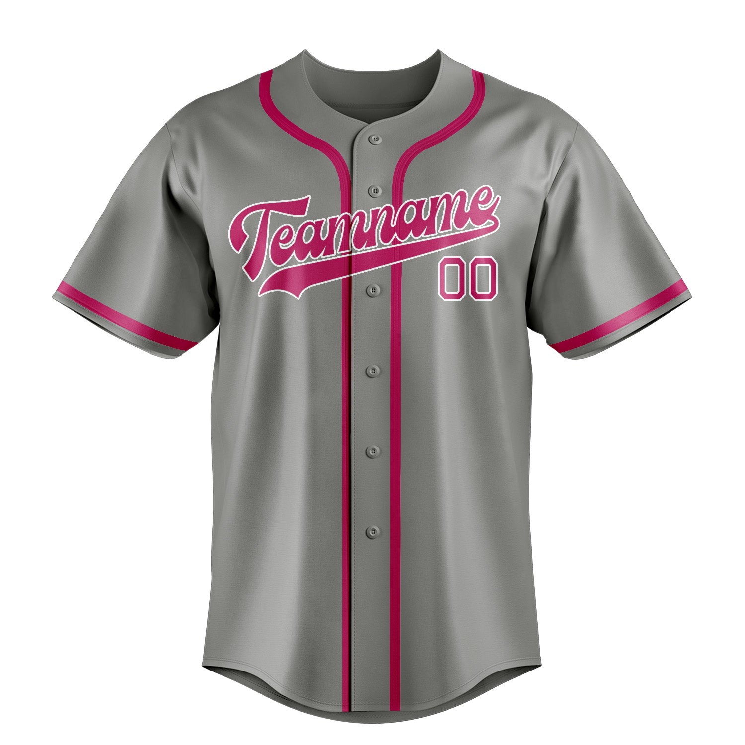 Benutzerdefiniertes Professionelles Grau Rosarot Baseballtrikot