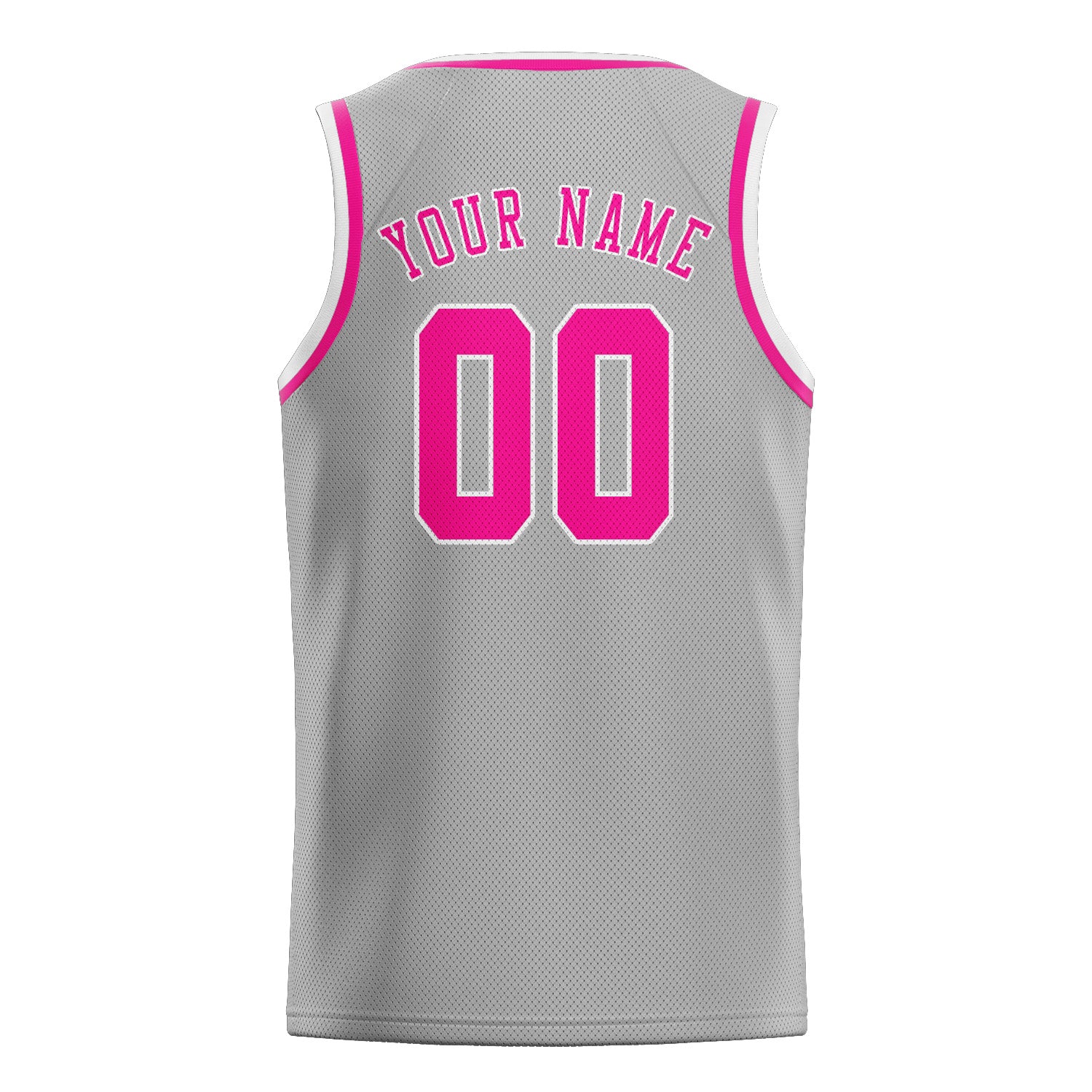 Benutzerdefiniertes Professionelles Grau Rosarot Basketballtrikot