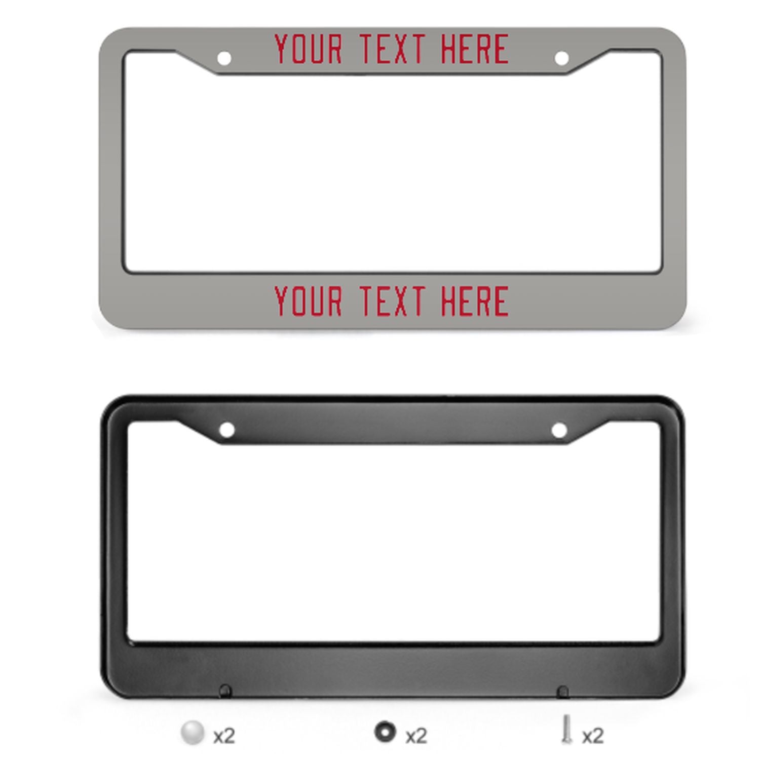 Cornice per targa personalizzata grigio-rossa