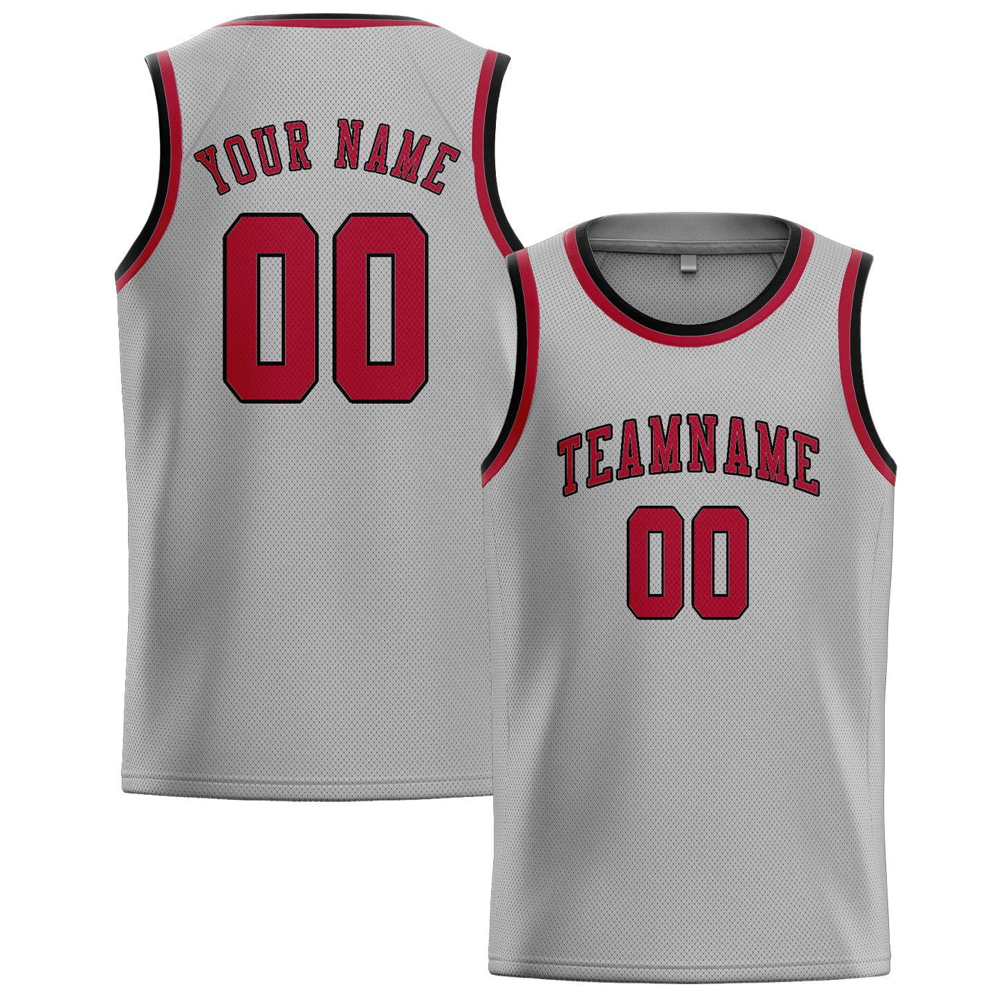 Benutzerdefiniertes Professionelles Grau Rot Basketballtrikot