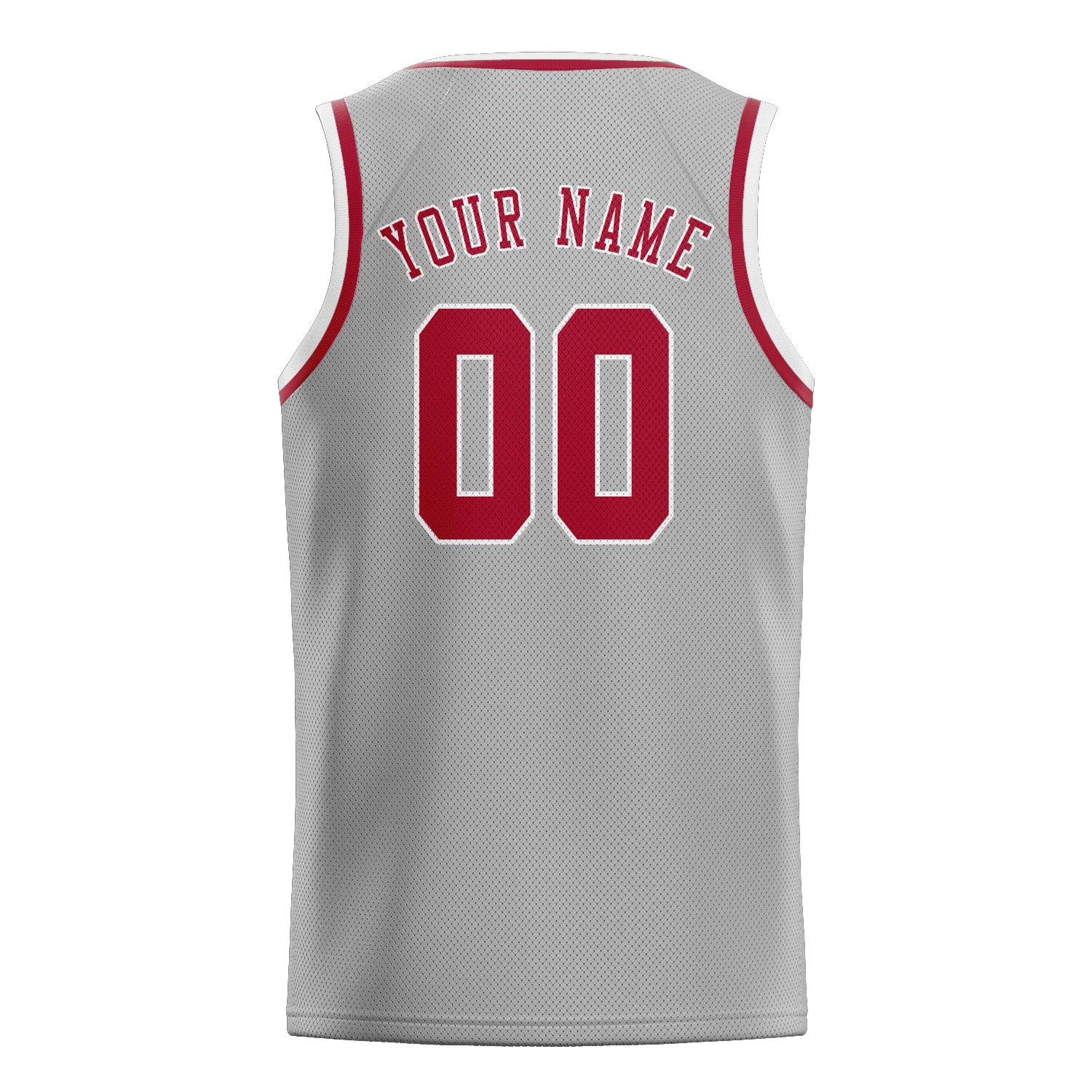 Benutzerdefiniertes Professionelles Grau Rot Basketballtrikot