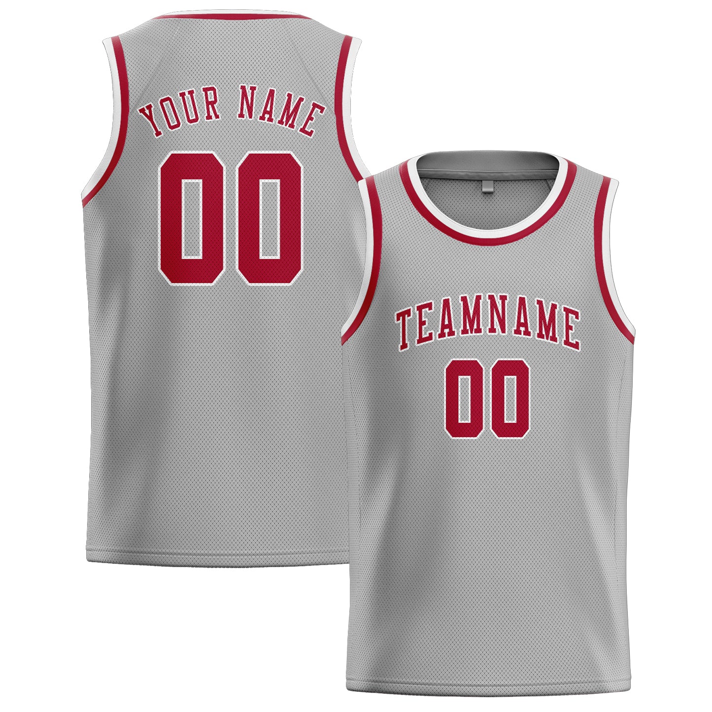 Benutzerdefiniertes Professionelles Grau Rot Basketballtrikot