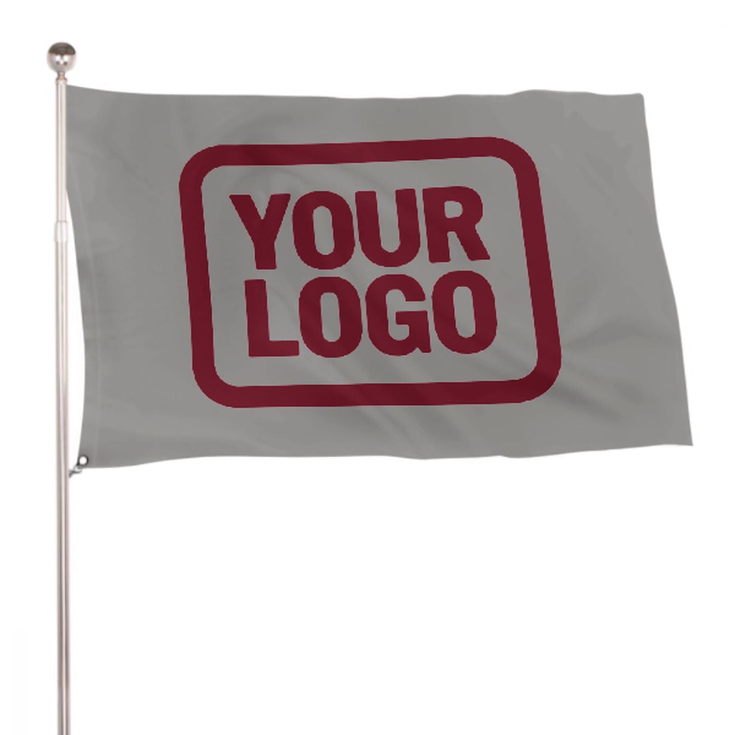 Maßgeschneidertes Grau Karmesinrot Flagge