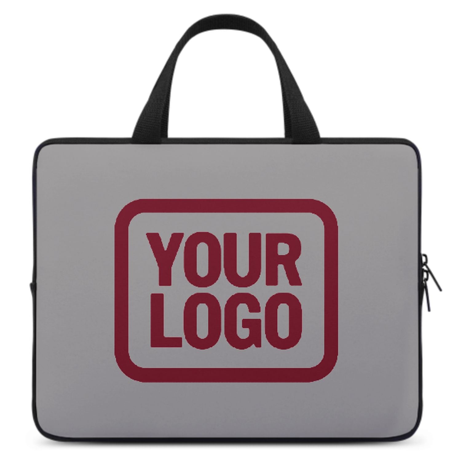 Maßgeschneidertes Grau Crimson Red Laptop Tasche