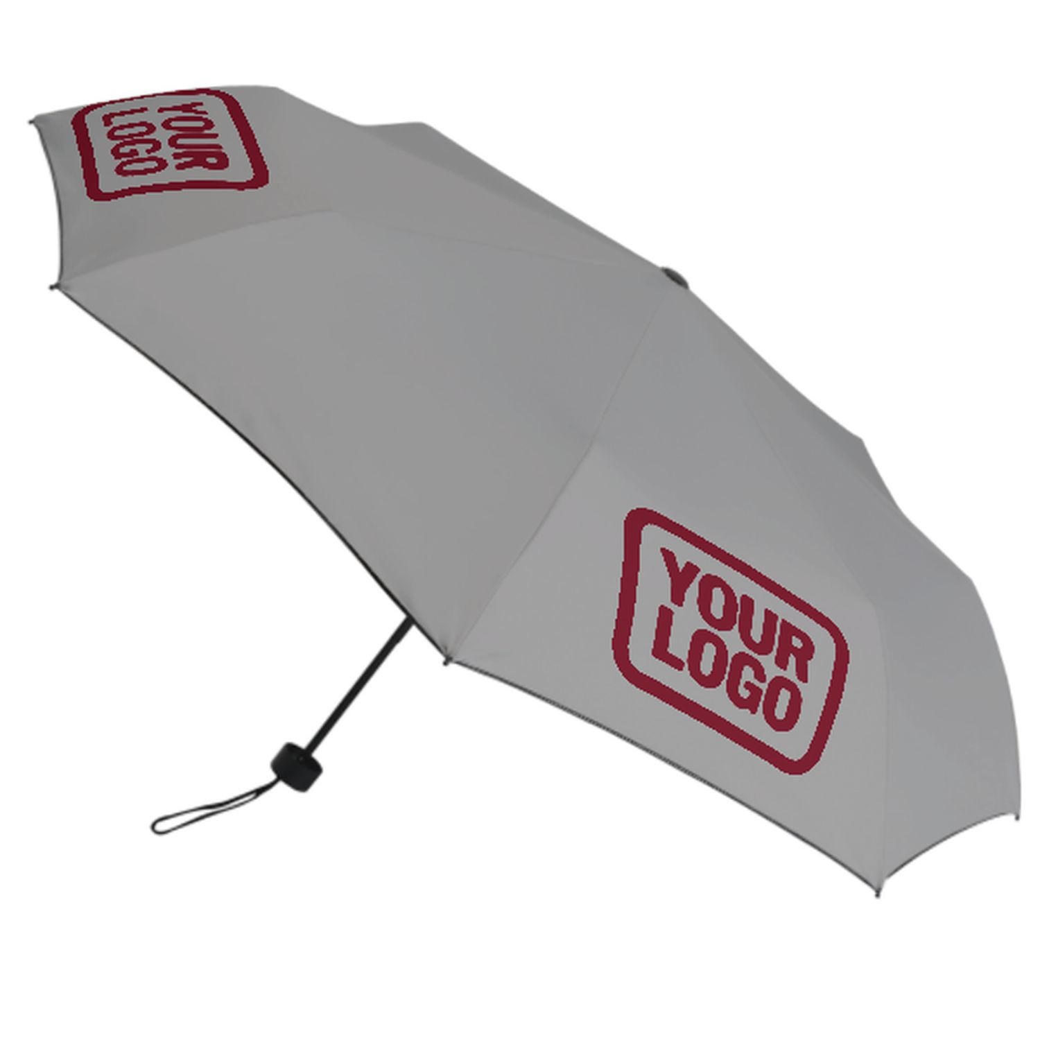 Maßgeschneidertes Grau Karmesinrot Automatik-Regenschirm